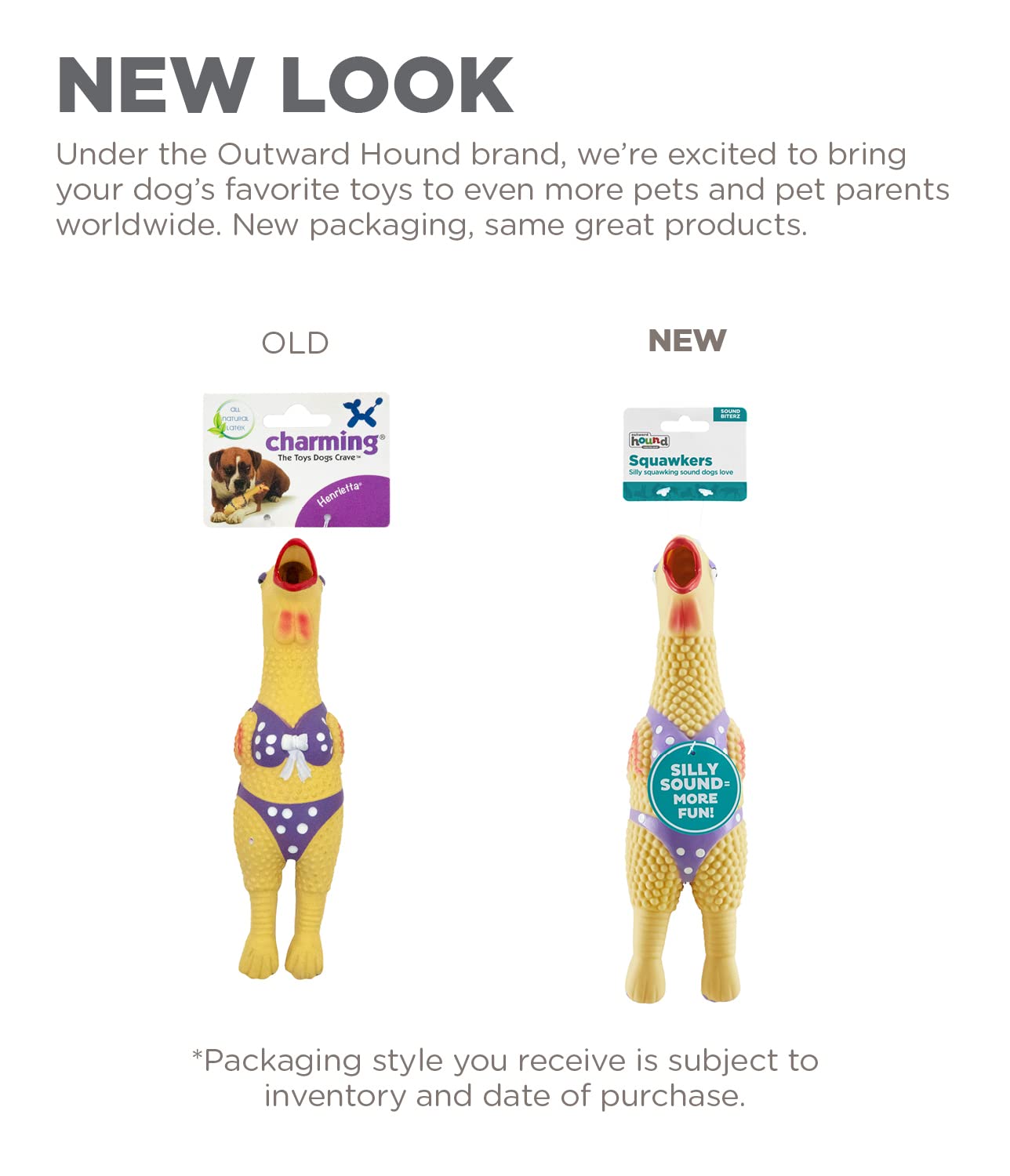 Outward Hound By Charming Pet Squawkers Henrietta Latex Rubber Chicken Interactive Dog Toy, Large