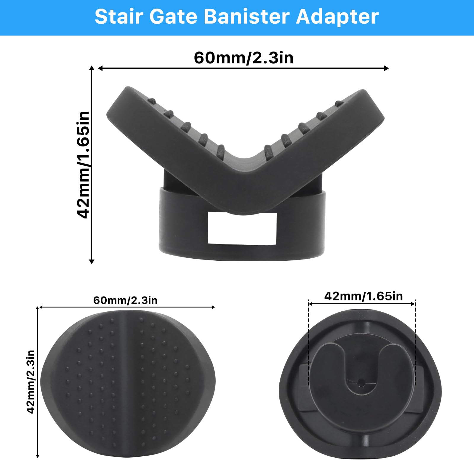 2 Pack Baby Gate Banister Adapter for Pressure Mounted Stair Gates Universal Hardware Parts Kit Baby and Dog Gate for Stairs No