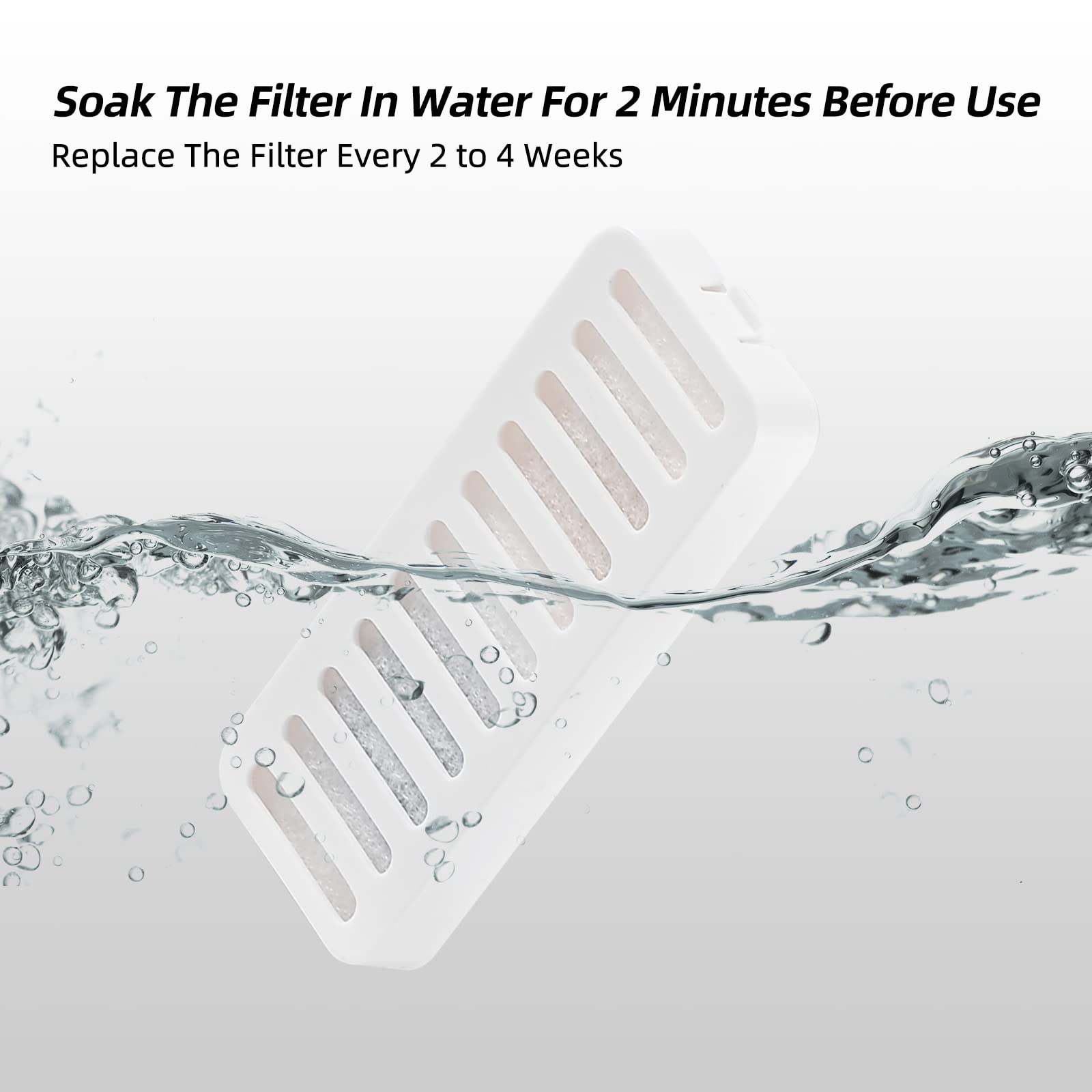 JEERAMIA Cat Water Fountain Replacement Filters - 8 Pack, High-Quality Filters for Clean Water, Compatible with Most Cat Fountains