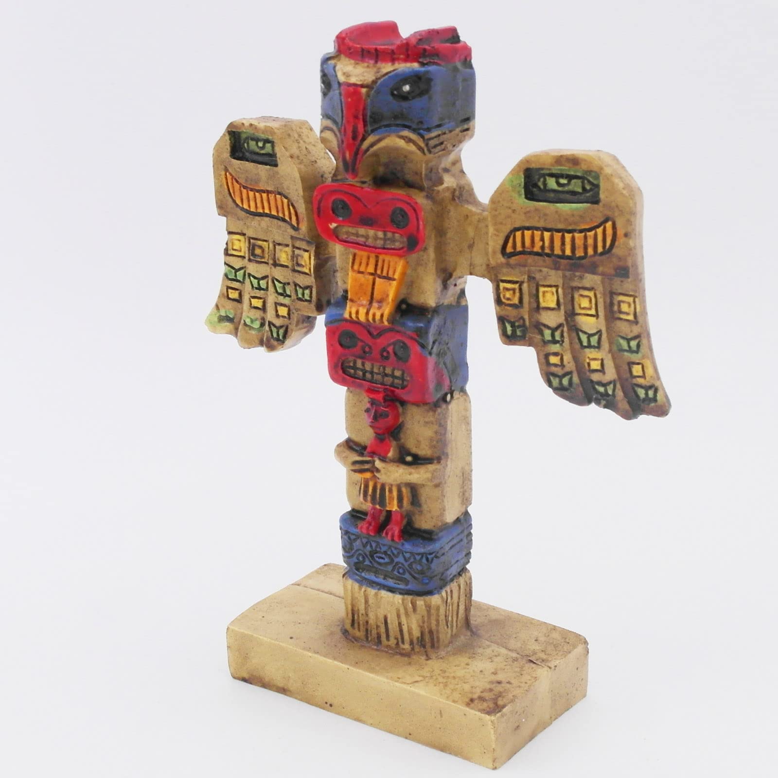 Indian Totem Pole Fish Tank Decorations Décor Native American Tribe Clan Sculpture Ancient Culture Reptile Lizard Spider Tanks Terrarium Hawaiian Statue Figurine Ornament