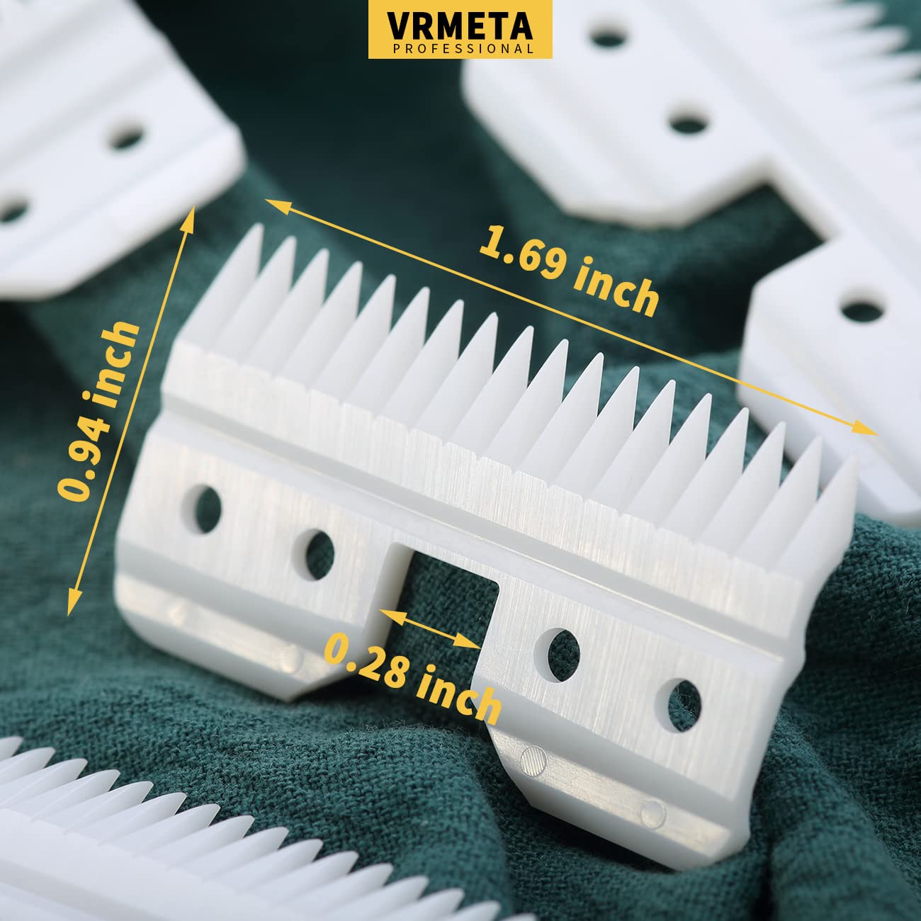 Vrmeta 4 Pcs Fast Feed Ceramic Blades Fit Oster Fast Feed Clipper Oster A5 Fast Feed Ceramic Cutters Blade Fast Feed Replacement Blade Fit Wahl Km Series