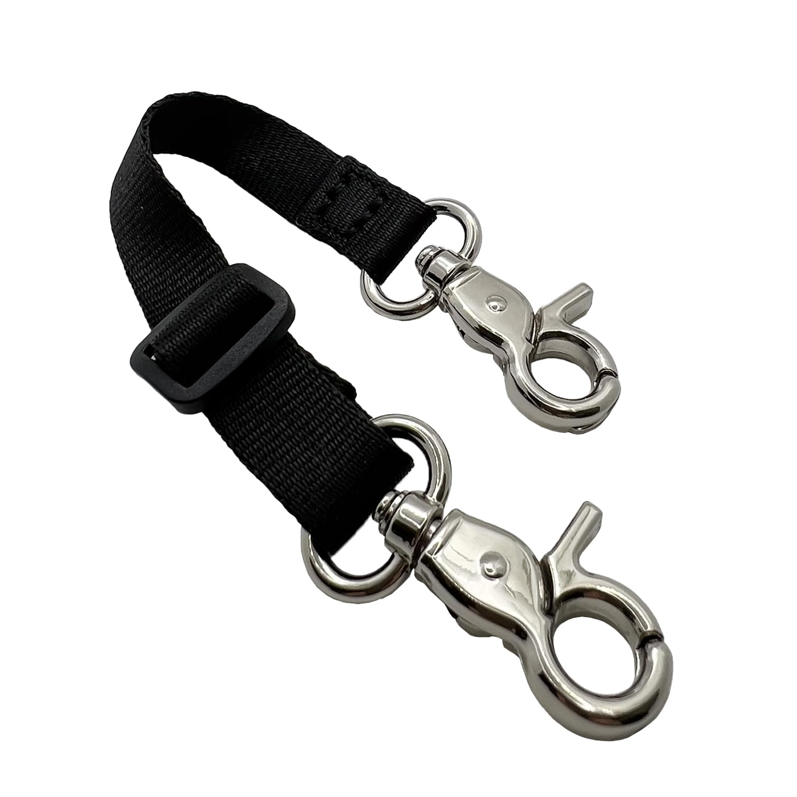 Adjustable Backup Safety Clip For Small Dogs, Double Ended Gentle Slip Collar Clip For Dog Harness Leash