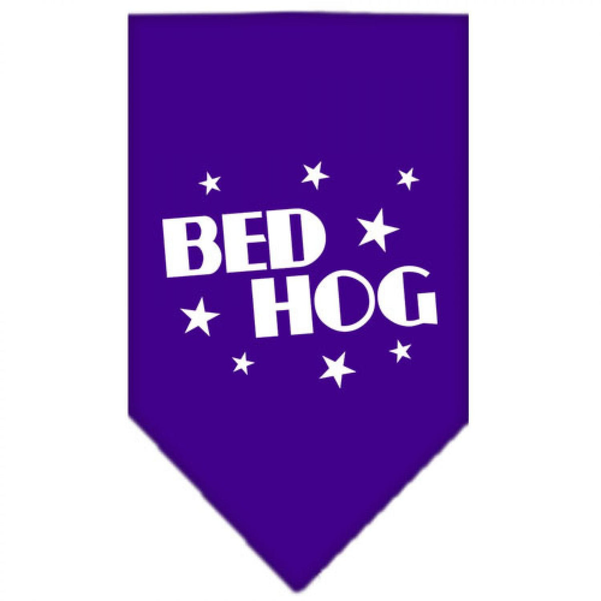 Pet and Dog Bandana Screen Printed, &quot;Bed Hog&quot; Purple Small