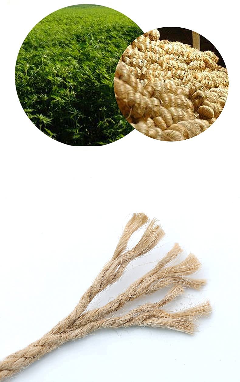 Nature Hemp Rope,1/4Inch Heavy Duty Jute Twine For Cat Tree And Tower, Diy Scratcher Scratching Post Replacement, Pad, Crafts Gardening Hammock Home Decorating(33Ft)