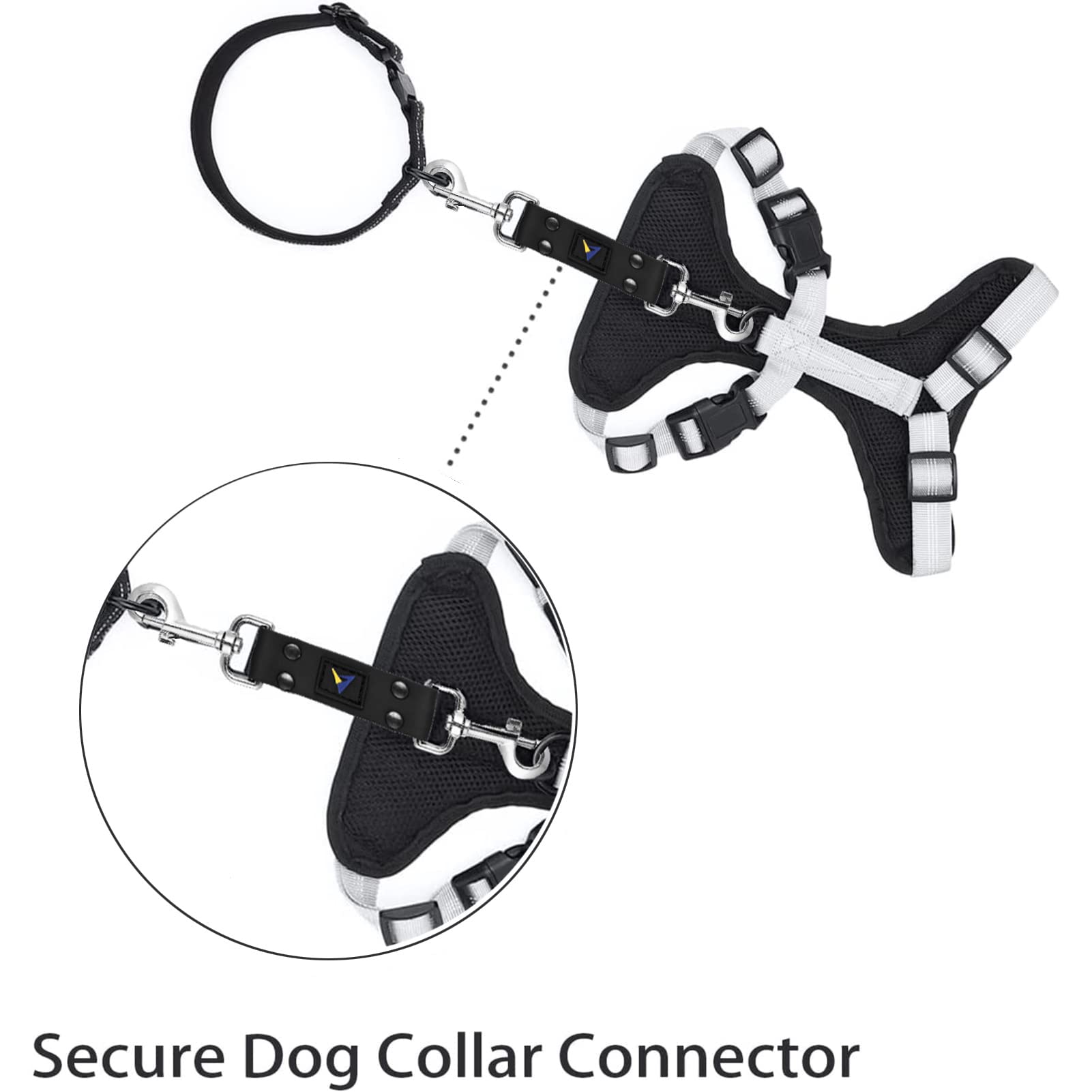 DEYACE Dog Collar Safety Clip, 2 Pack Waterproof Heavy Backup for Prong Collar, Dog Harness Collar Leash Connector (10-Inches, B