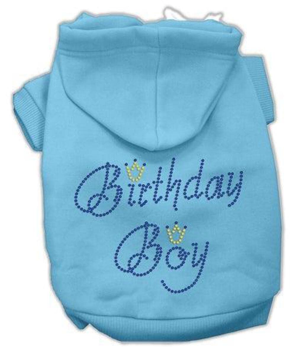 Mirage Pet Products 8-Inch Birthday Boy Hoodies, X-Small, Baby Blue