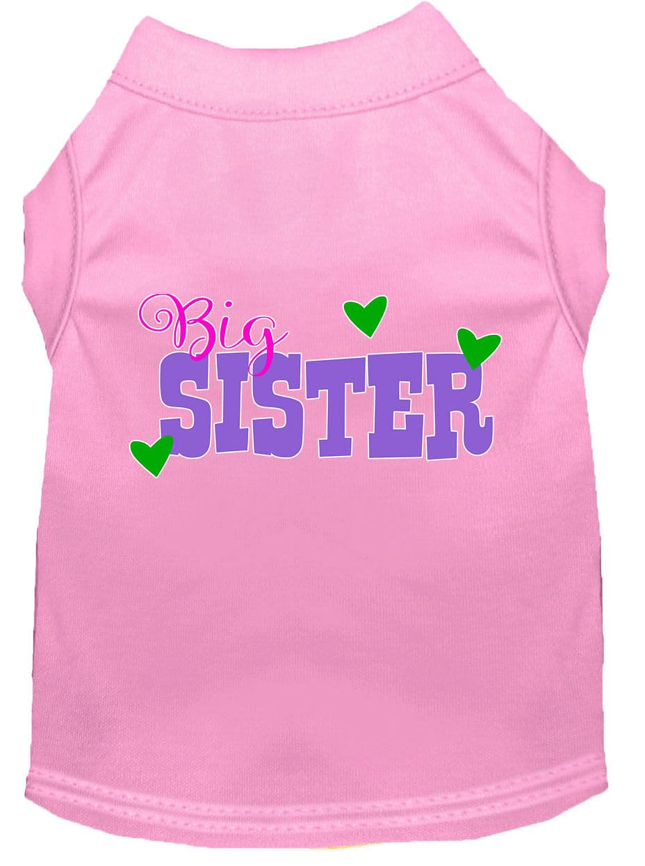 Pet Dog & Cat Shirt Screen Printed, &quot;Big Sister&quot; Light Pink MD (6-10 lbs.)