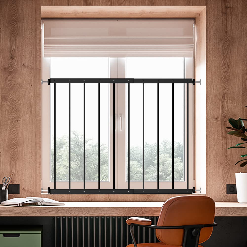 WAOWAO Black Window Safety Guards for Children Kids Child Toddler Pets Proof Extra Wide White Tension Security Window Guard Gate
