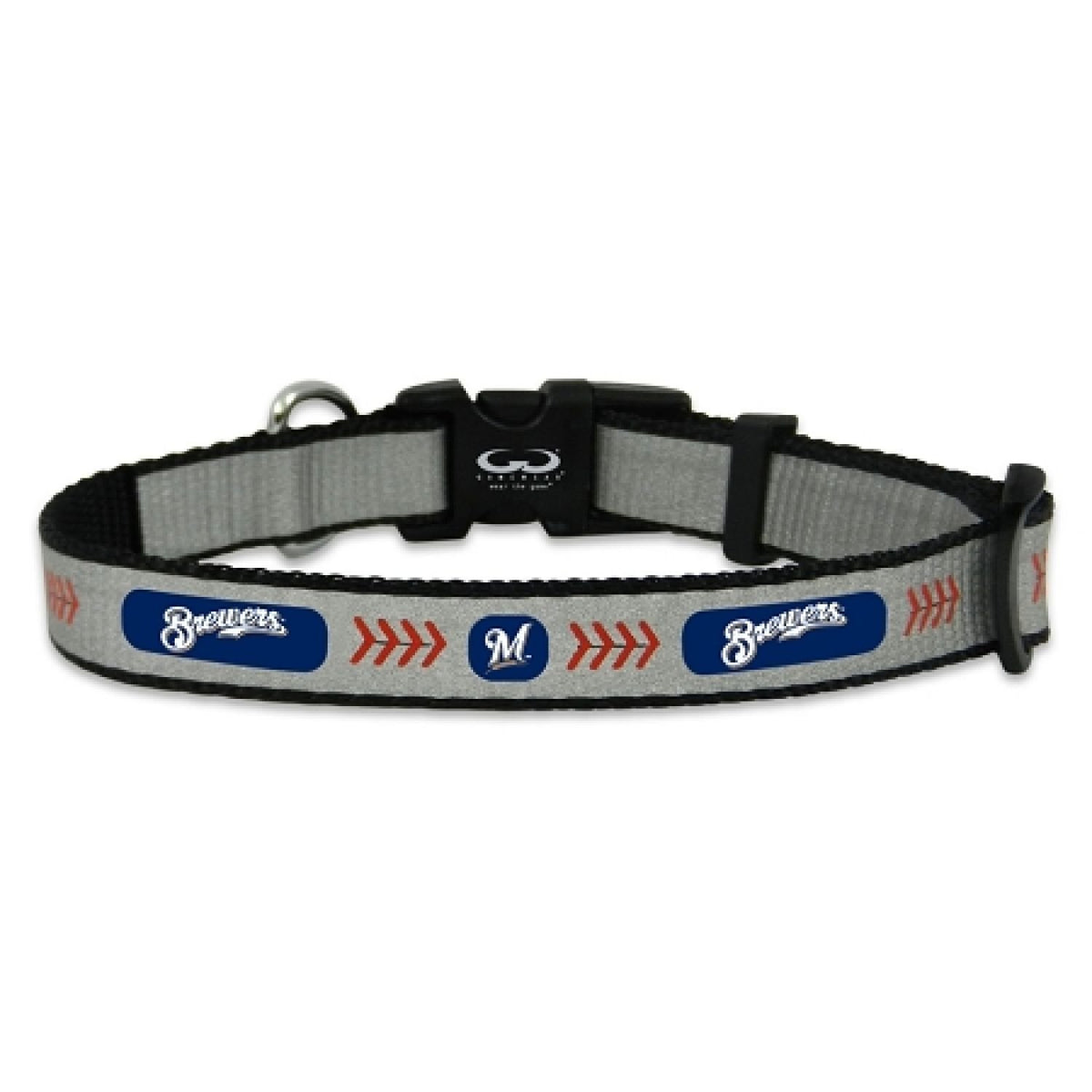 Mlb Milwaukee Brewers Baseball Pet Collar, Small, Reflective