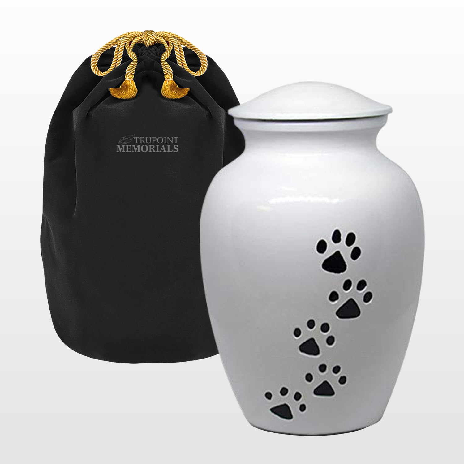 Trupoint Memorials Pet Urn For Dogs And Cats Ashes - A Loving Resting Place For Your Special Pet, Cat And Dog Urns For Ashes, Pet Cremation Urns – White, Small Pets Up To 17 Lbs