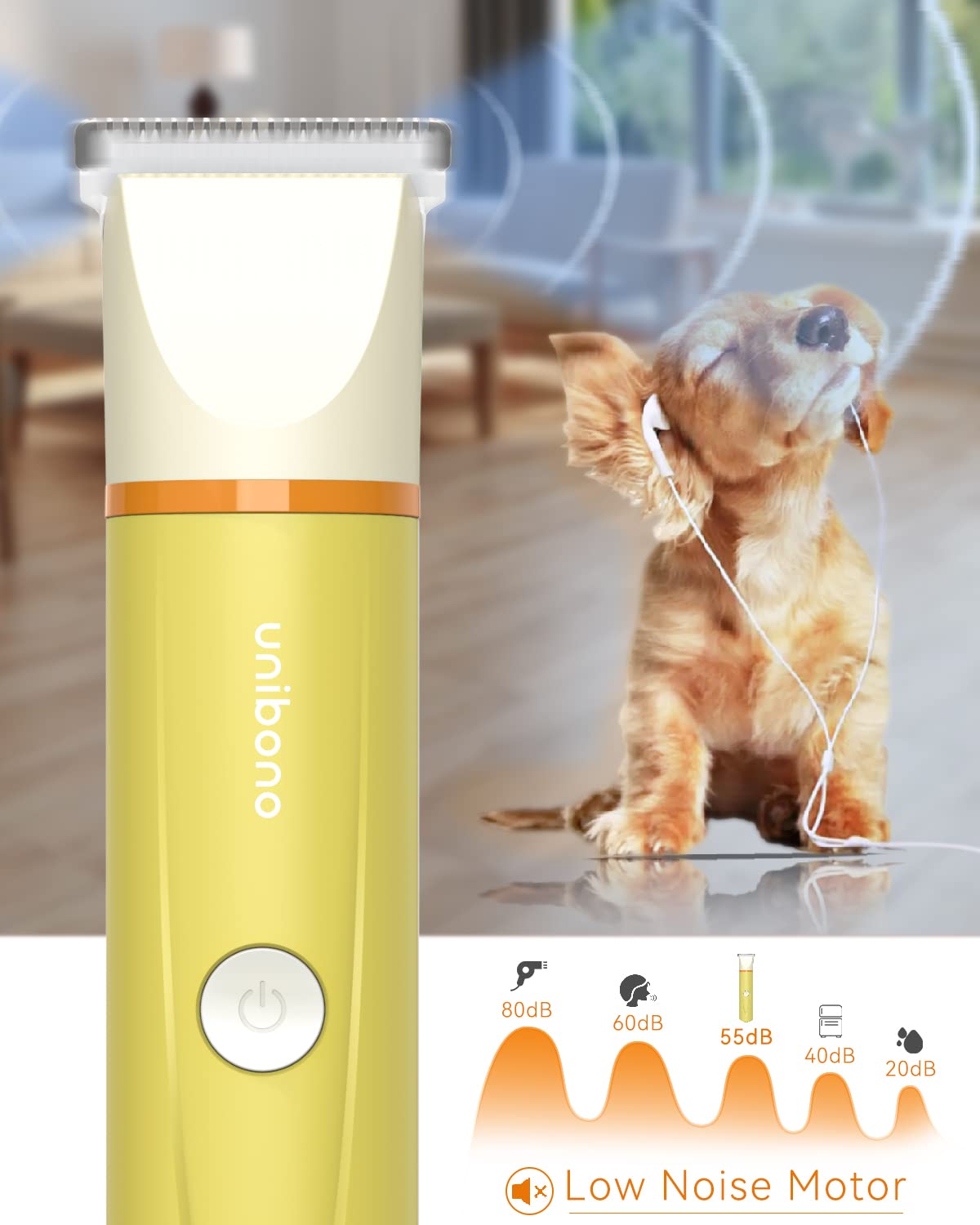 Unibono Dog Grooming Clippers Kit,Heavy Duty Rechargeable Low Noise Paw Trimmer Electric Pet Hair Shaver For Dogs Cats And Other