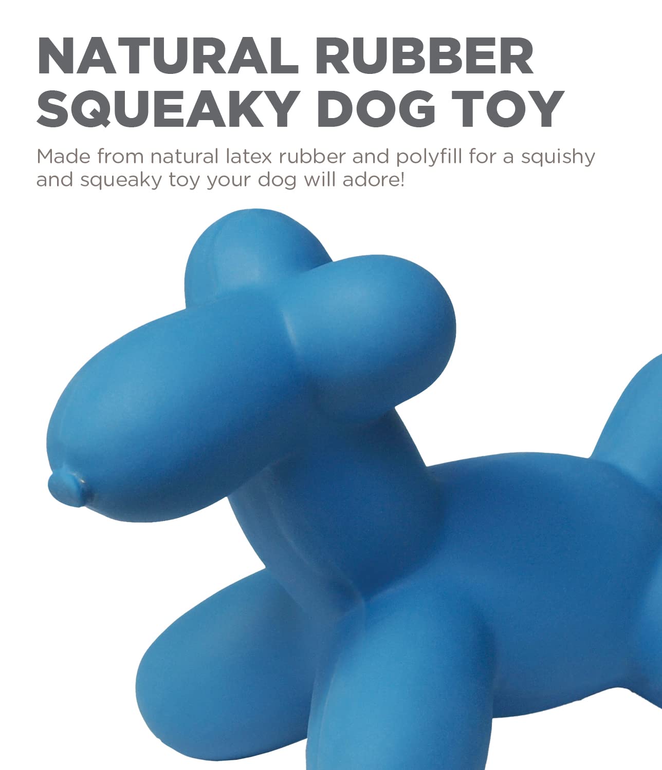 Outward Hound Latex Rubber Balloon Squeaky Dog Toy, Large, Blue, Natural Rubber, Model 79930L