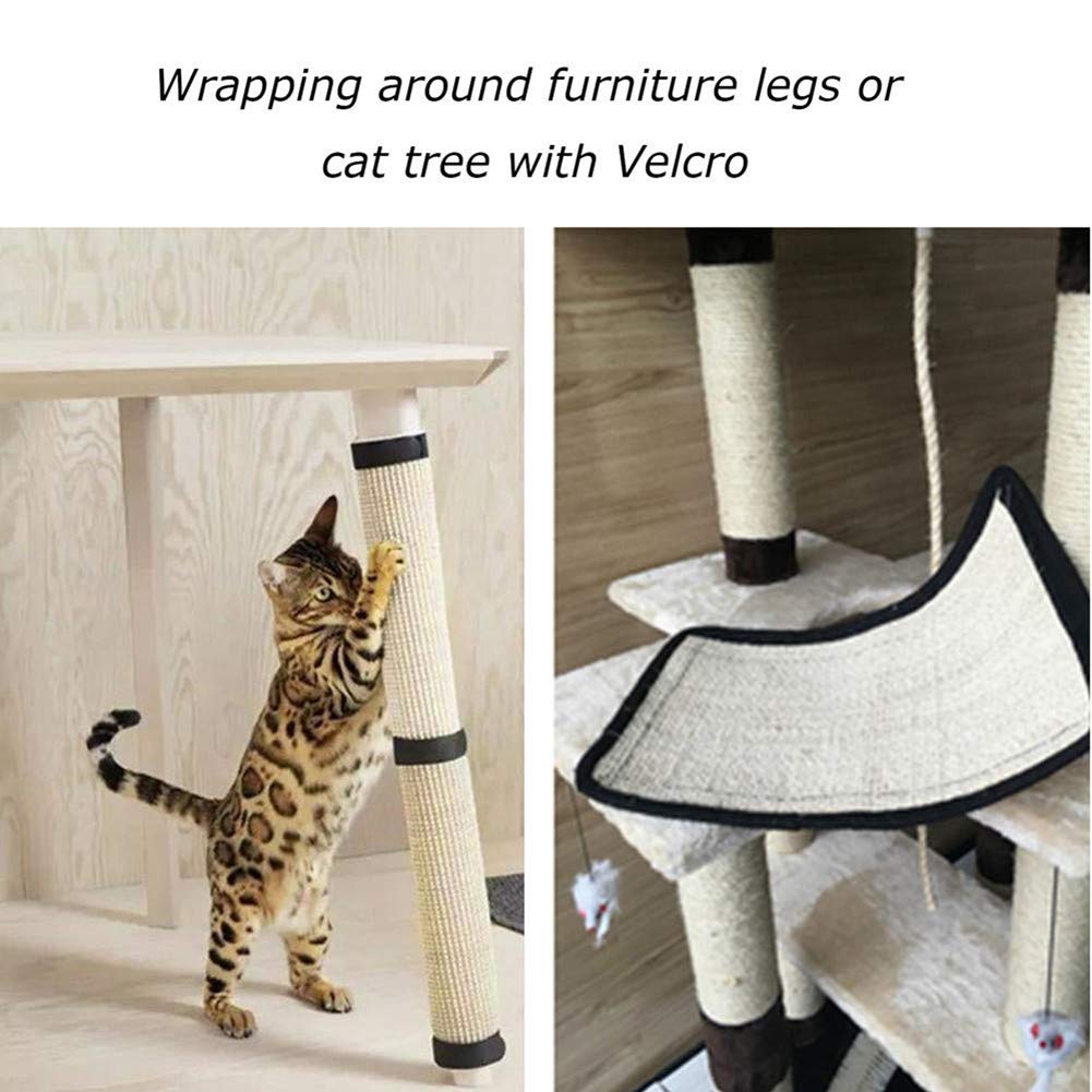 Haozaikeji Cat Scratcher Mat Sofa Protector Natural Sisal Cat Scratching Mat Cat Scratch Couch Cover Heavy Duty Couch Guard Easy Installation Scratch Pad For Grinding Claws Protecting Furniture
