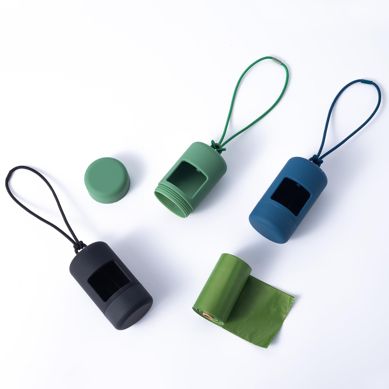 Slson 3Pack Dog Poop Bag Holder For Leash Lightweight Pet Waste Bag Dispenser With Leash Attachment Portable Plastic Doggie Poop