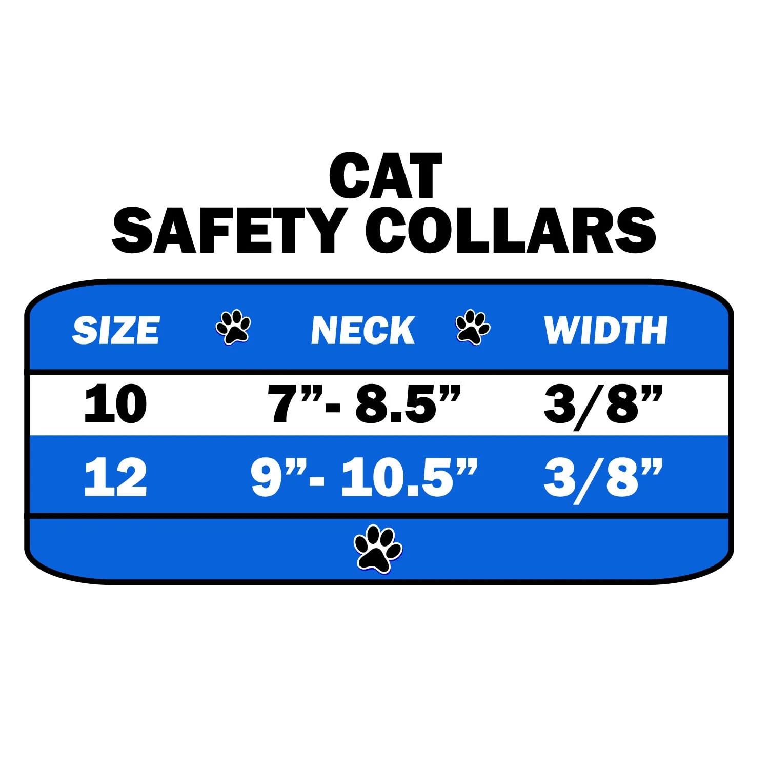 Cat Safety with Band Collar, One Row Clear Crystal Blue 12
