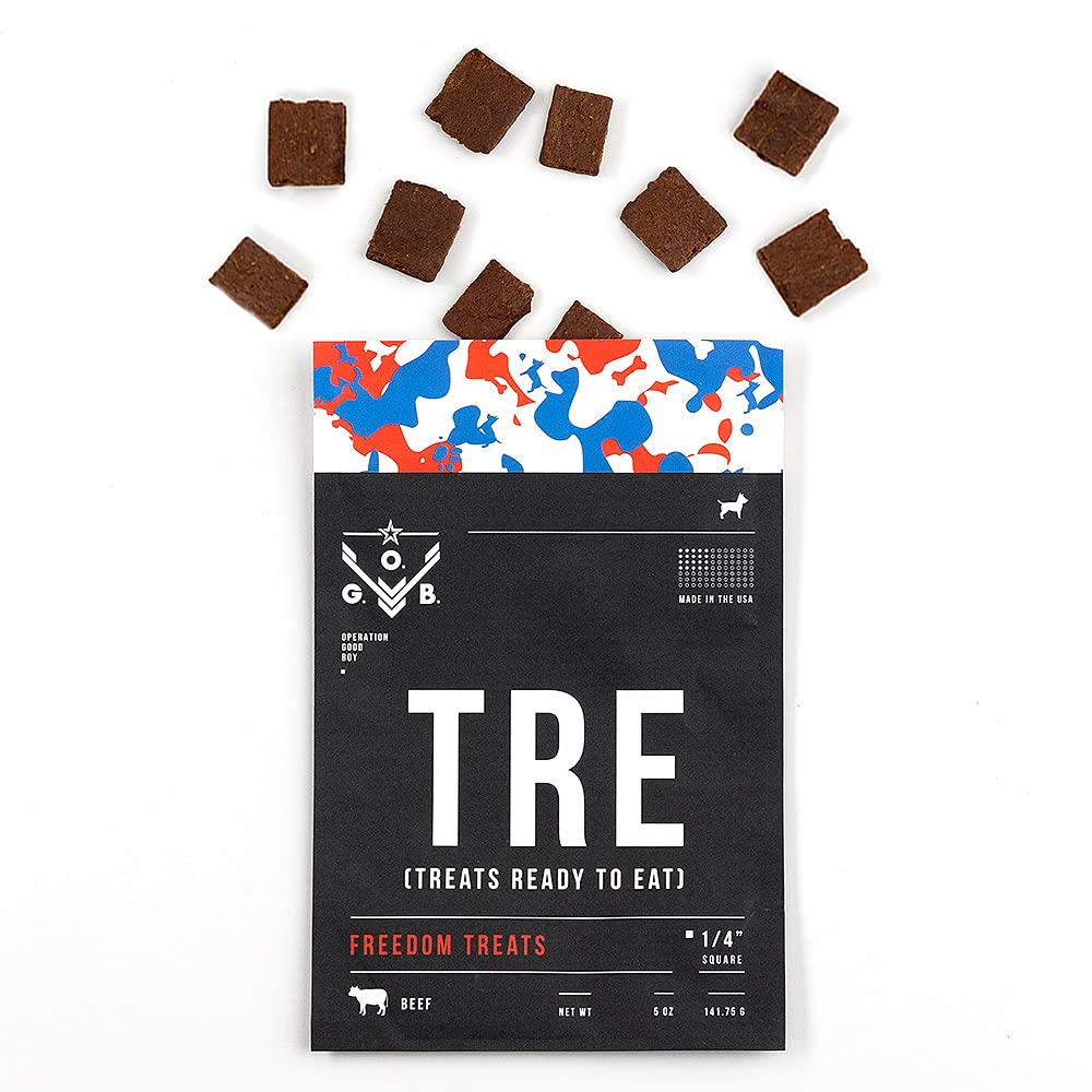 Operation Good Boy Beef Dog Treats - 1/4 High-Protein Training Squares, Natural Farm-Raised Meat for Small to Large Dogs - Freed