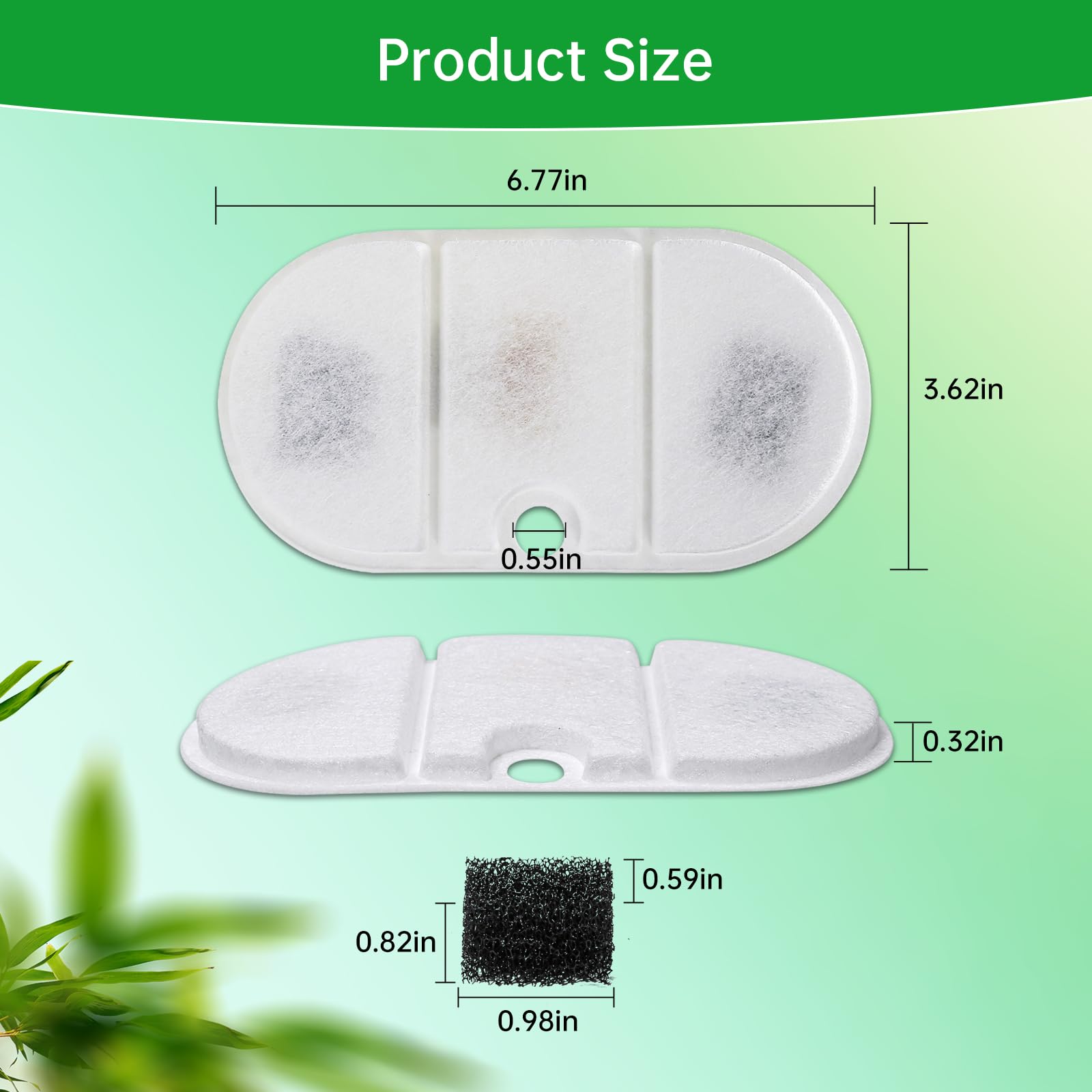 8 Packs Replacement Filters Compatible With Capsule Cat Water Fountain Plwf002, 8 Replacement Filters & 8 Pre-Filter Sponges For