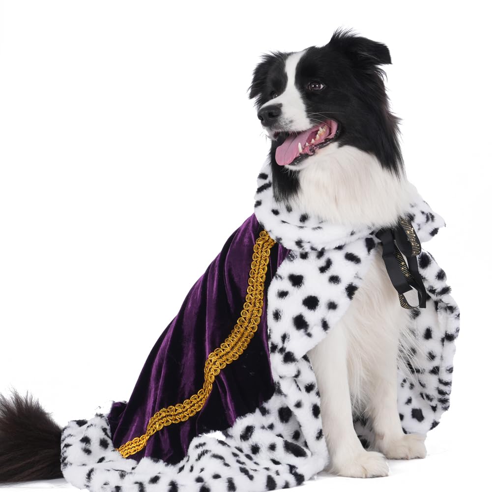 Lovelyshop Pet Serial Lux Furpurple Cat Dog Cloak For Halloween Costumes, King Queen Prince And Princess Cosplay-L