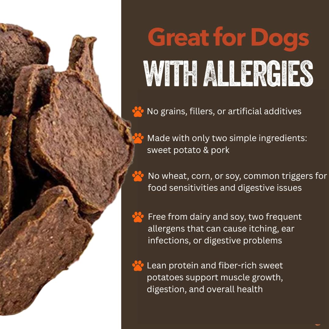 Gaines Family Farmstead Pork & Sweet Potato Fillets - Limited Ingredient, High Protein Dog Treats, Grain-Free, Made in USA, 6 oz