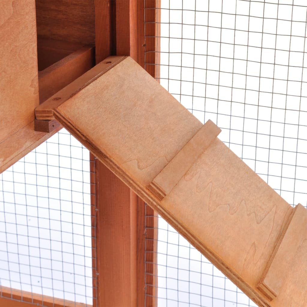 Vidaxl Rabbit Hutch, Bunny Cage With Pull Out Tray And Ramp, Rabbit Enclosure For Indoor And Outdoor, Pet House For Small Animals, Solid Pine Wood