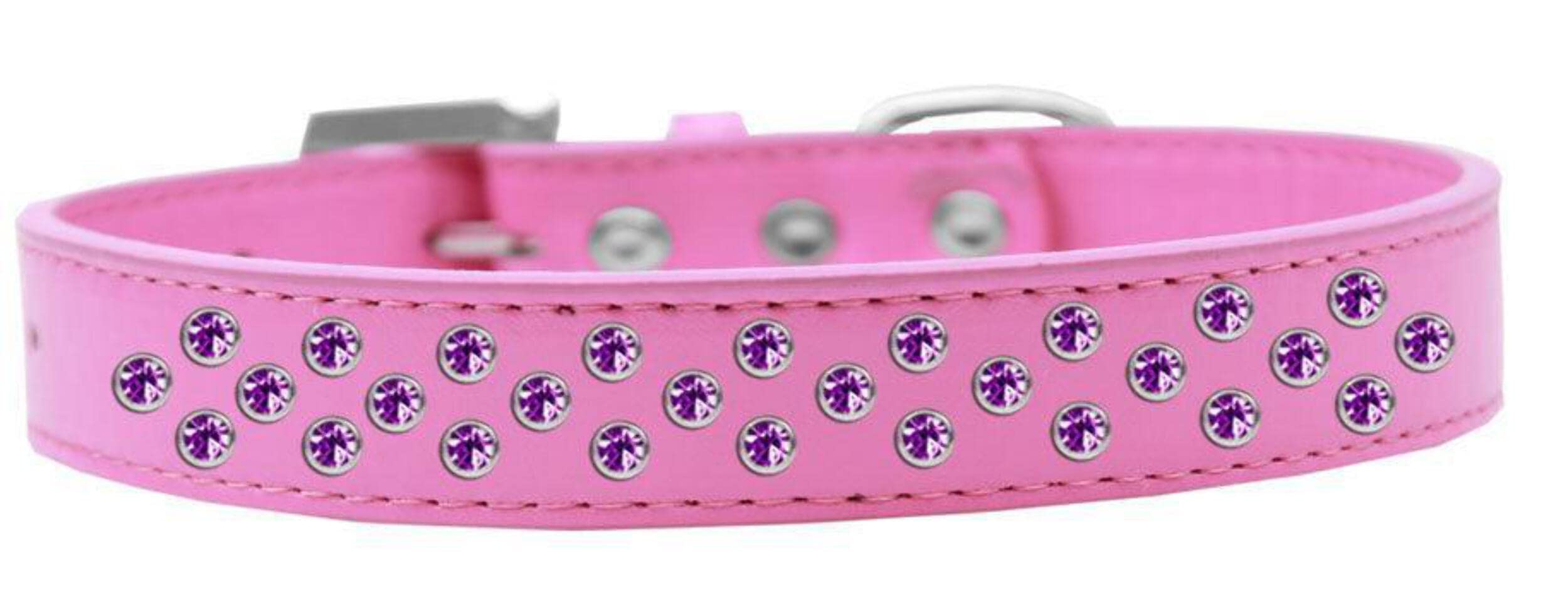 Mirage Pet Products Sprinkles Dog Collar with Purple Crystals, Size 20, Red