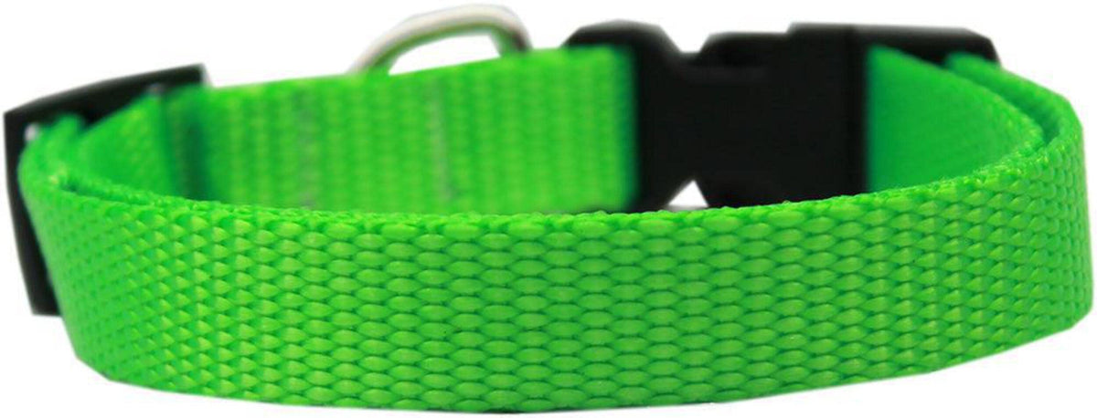 Pet Dog & Cat Nylon Collar Plain Hot Lime Green SM Collar