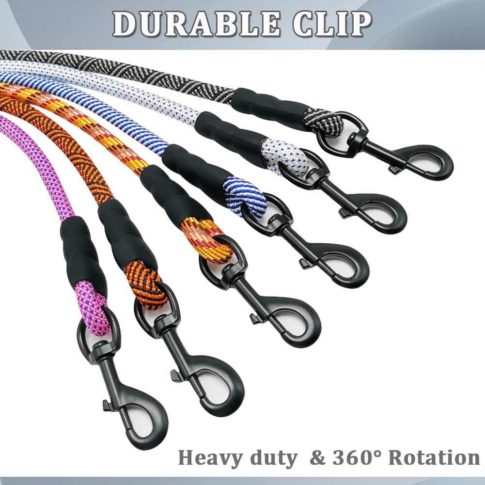 MayPaw Heavy Duty Rope Dog Leash, 3/4/5/6/7/8/10/12/15 FT Nylon Pet Leash, Soft Padded Handle Thick Lead Leash for Large Medium