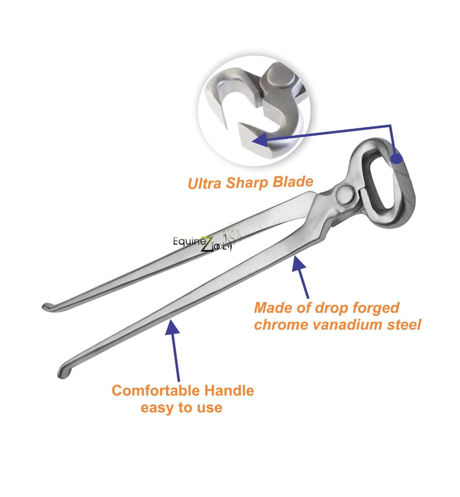 Hoof Nipper 15' Vanadium Steel Farrier Tool In Dull Finish