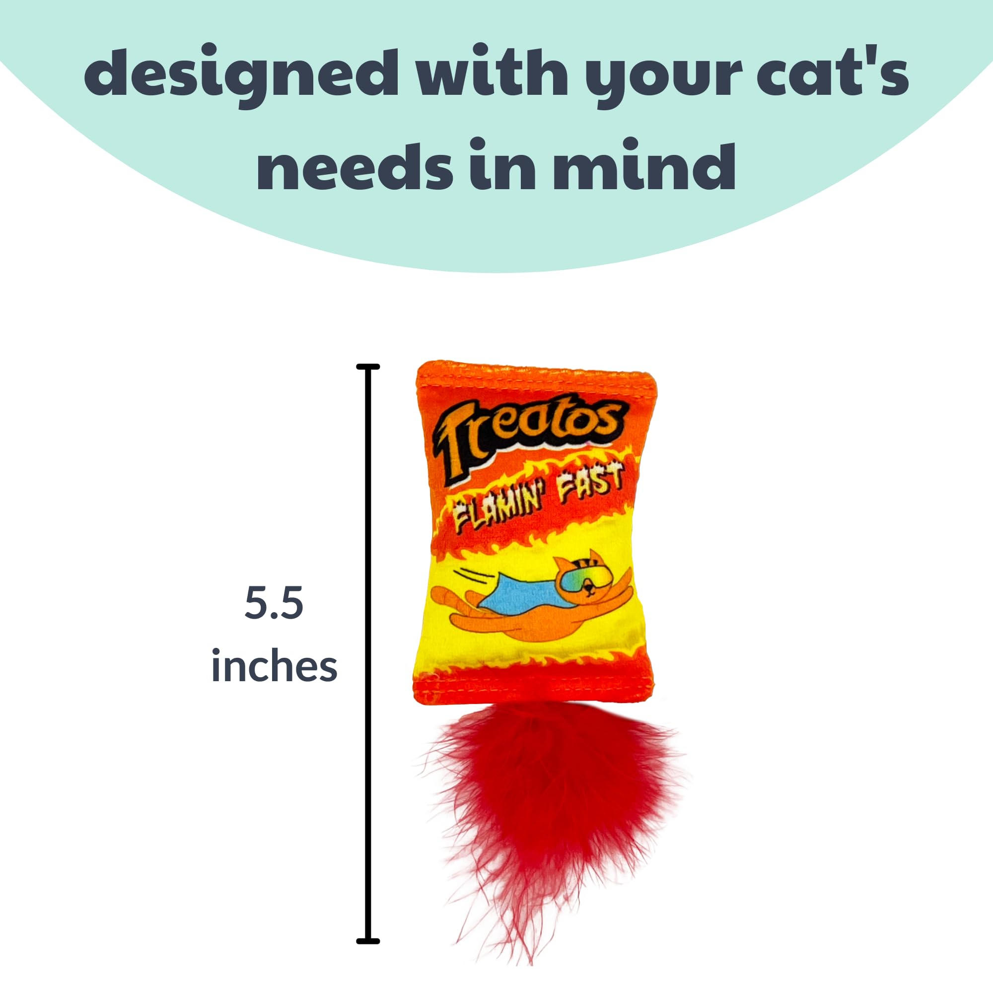Huxley & Kent Plush Cat Toy - Treatos Snacks - Snack Attack Strong Catnip Filled - Plush Interactive Kitten And Cat Toy With Cat