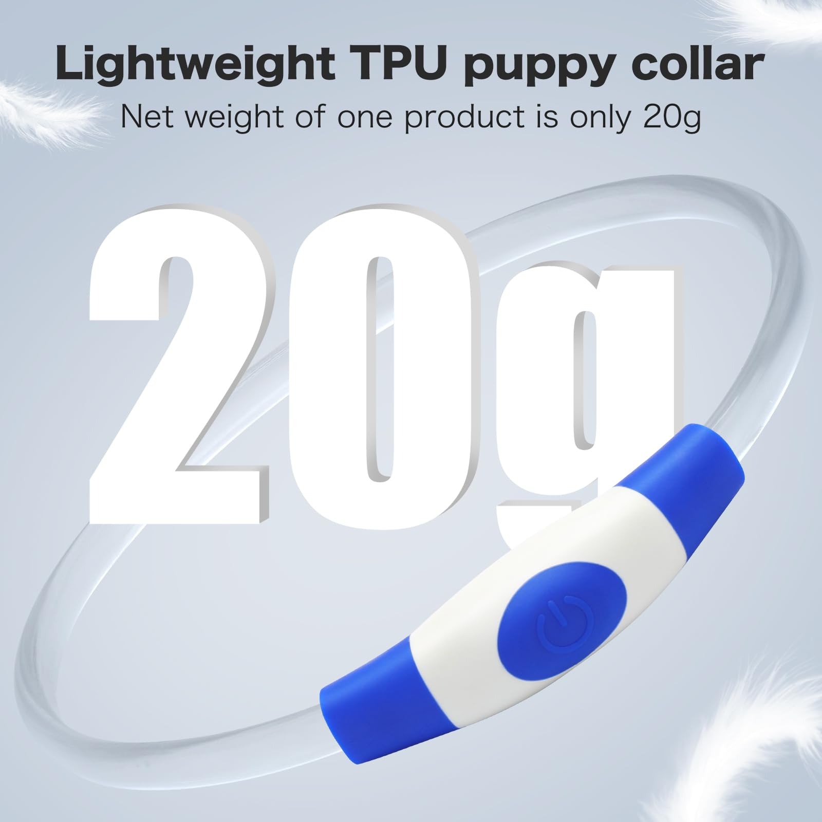 Bseen Light Up Dog Collar, Rechargeable Led Puppy Collar Waterproof Glowing Pet Collar Tpu Cuttable Lighted Dog Collar For Small Medium Large Dogs (Xs- Blue(40Cm))