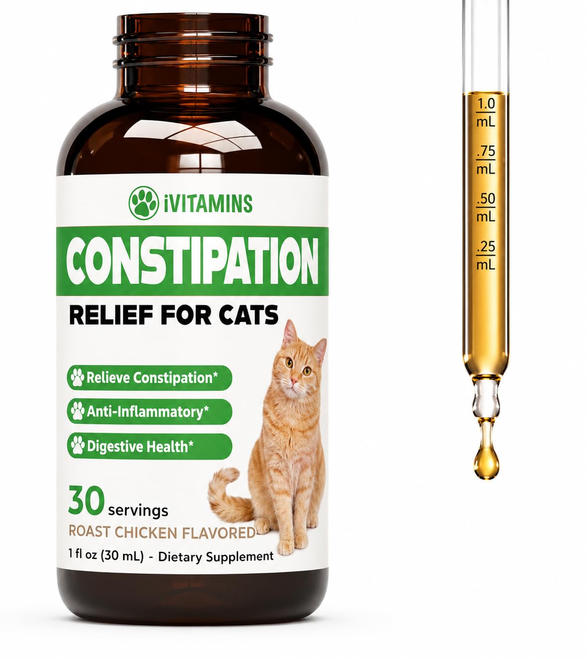 Cat Constipation Relief - May Help to Soften Stool, Ease Bowel Movements, & Much More - Supports Healthy Digestion - Cat Laxativ