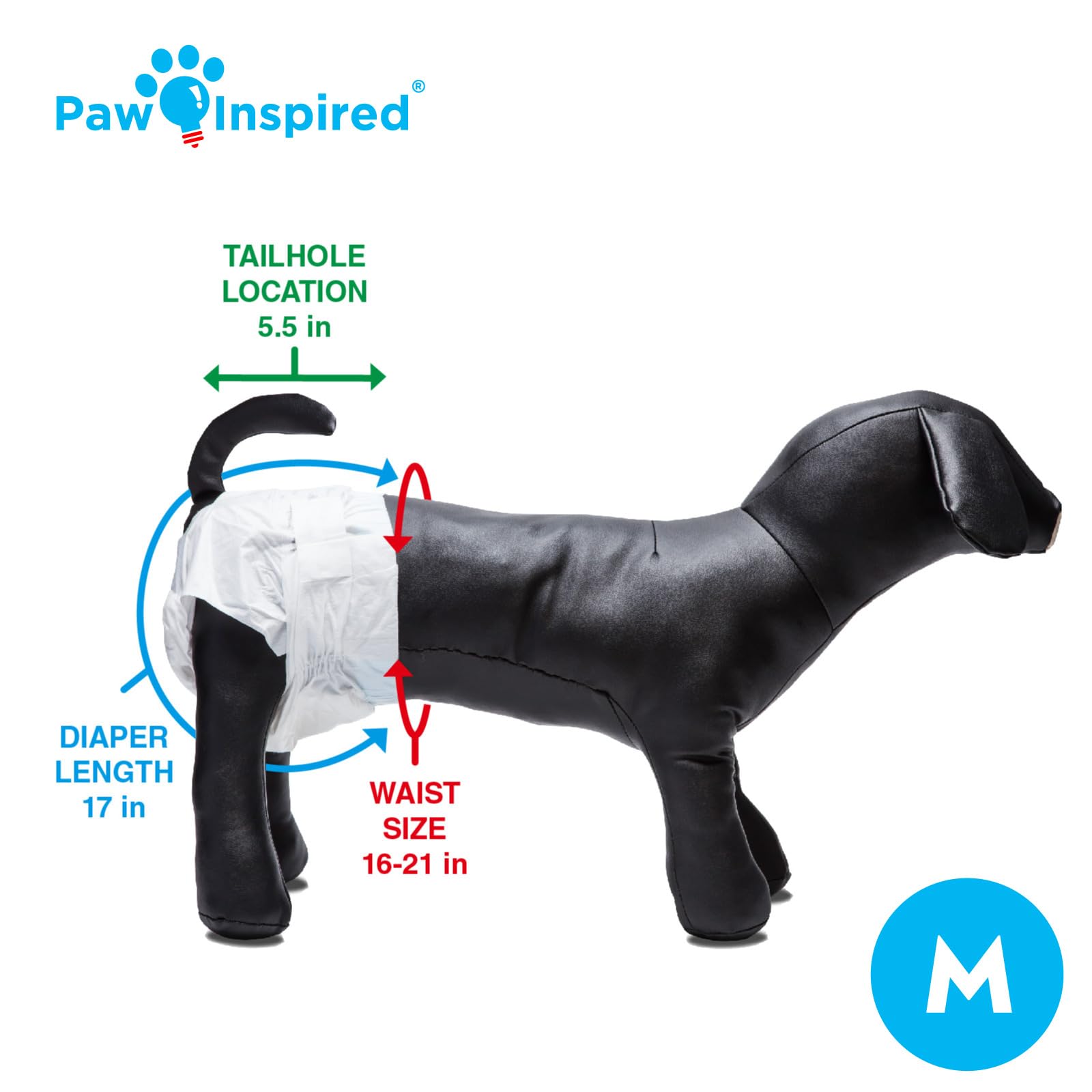 Paw Inspired Disposable Dog Diapers | Female Dog Diapers Ultra Protection | Diapers for Dogs in Heat, Excitable Urination, or In