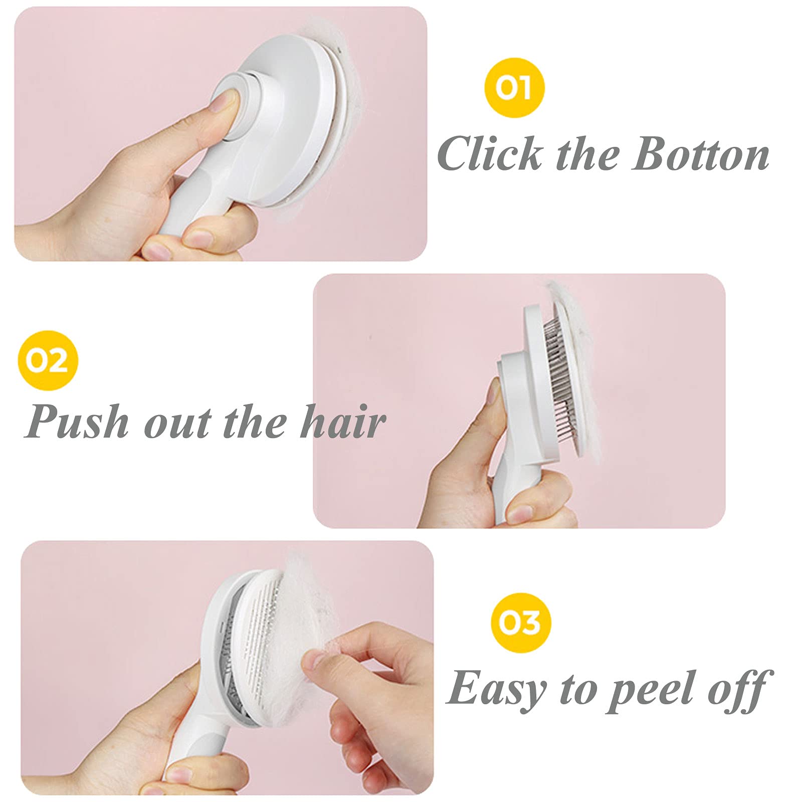 Simpledot Self Cleaning Slicker Brush For Dogs And Cats, Pet Grooming Brush, Pet Hair Brush For Removes Undercoat Loose Hair, Ma