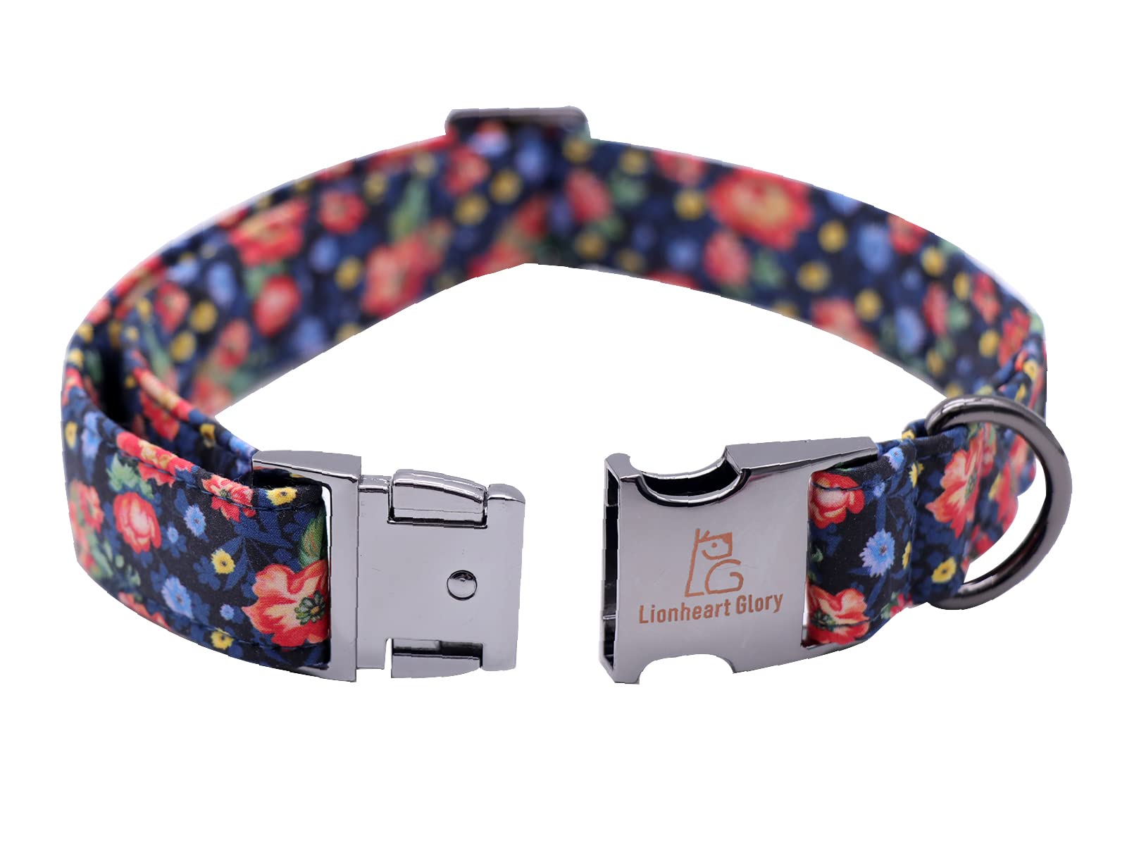 Lionheart Glory Dog Collar, Dog Collar with Flower, Cute Floral Pattern Pet Collar Adjustable Dog Collar for Medium Dogs