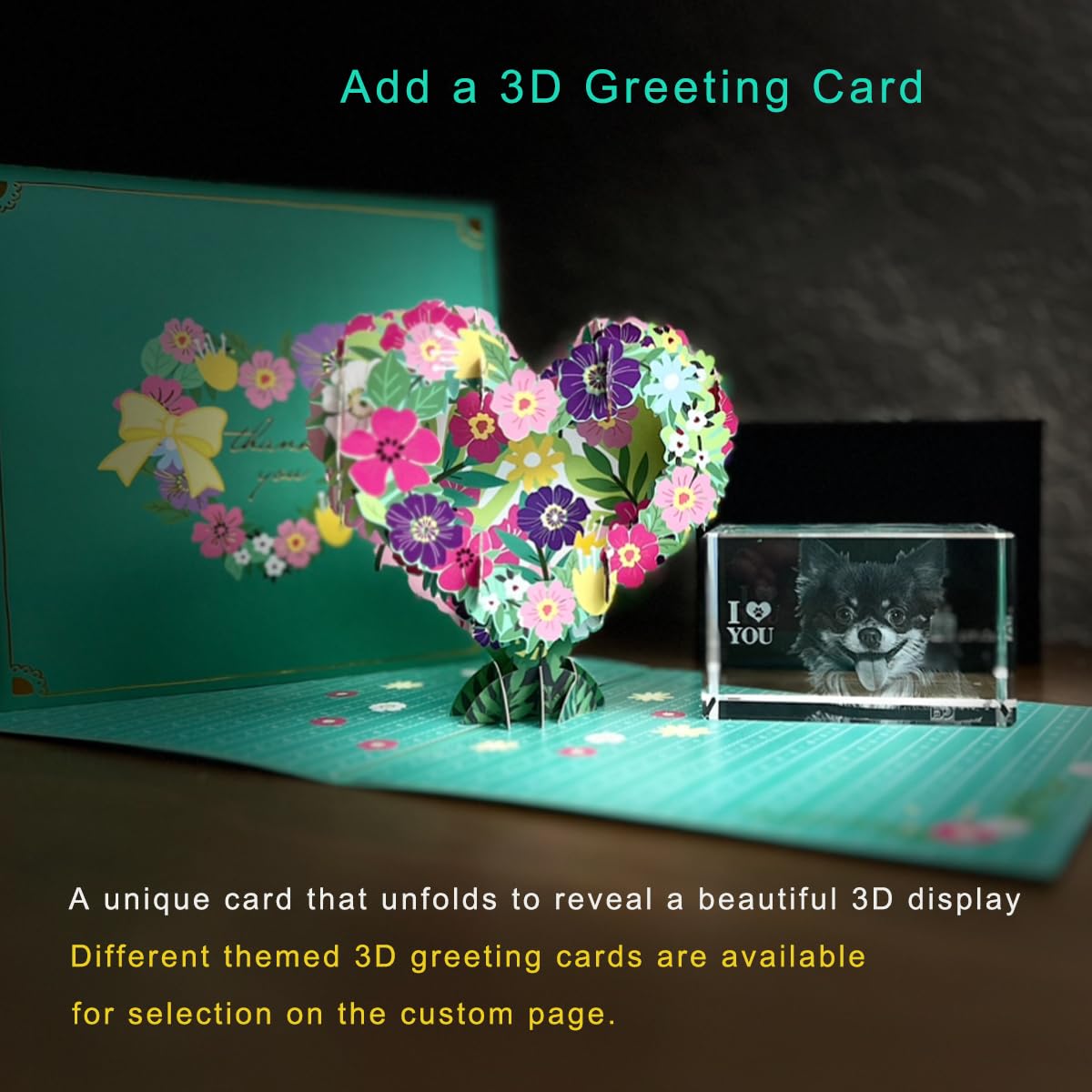 Pd 3Dpixdance Personalized Dog, Cat Memorial Gifts For Pet Owners. Gift Box Included, Customized Laser Etched Crystal Photo (Lar