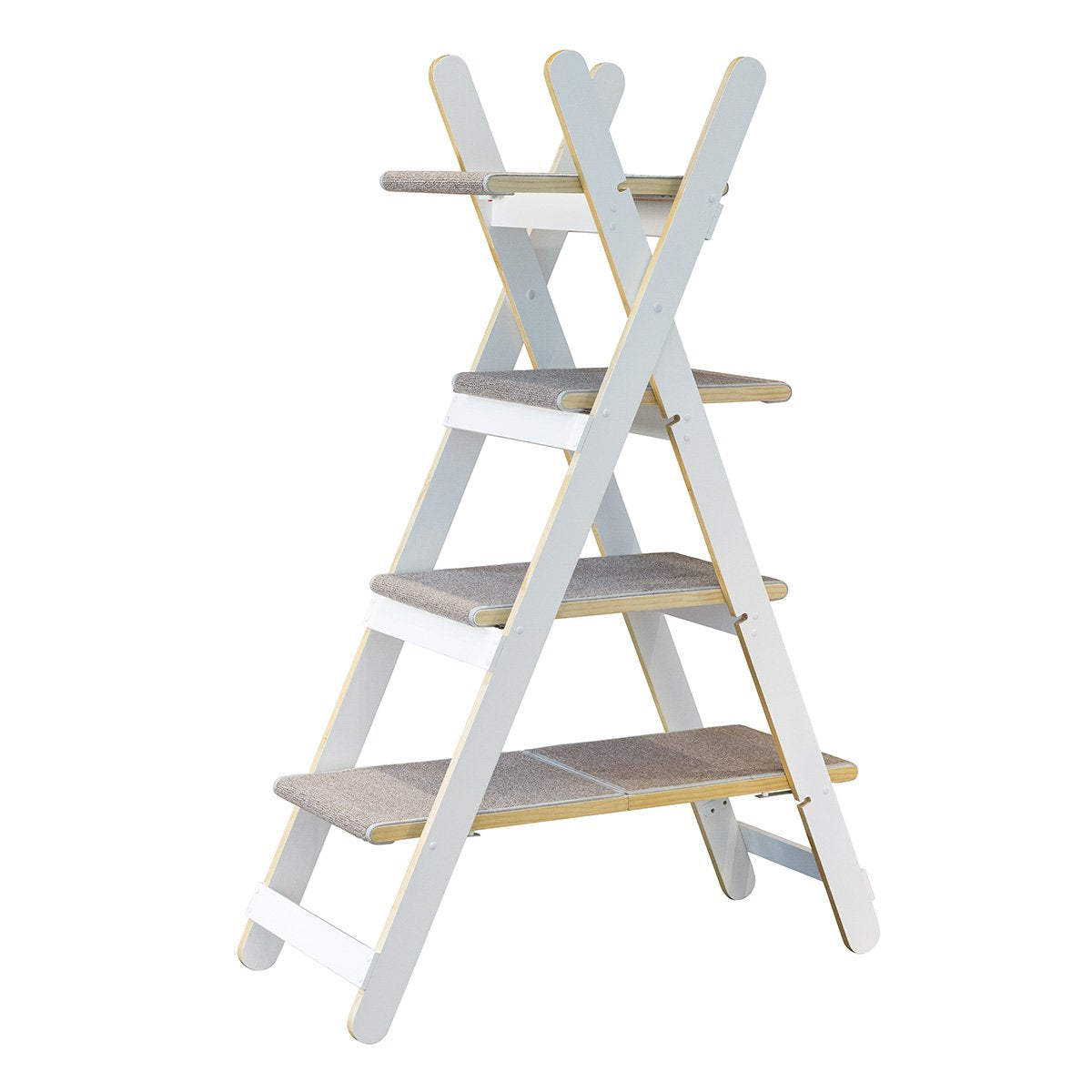 Zoovilla Modern Folding Cat Tree Cat Furniture, Cat Toy, Cat Tower, White