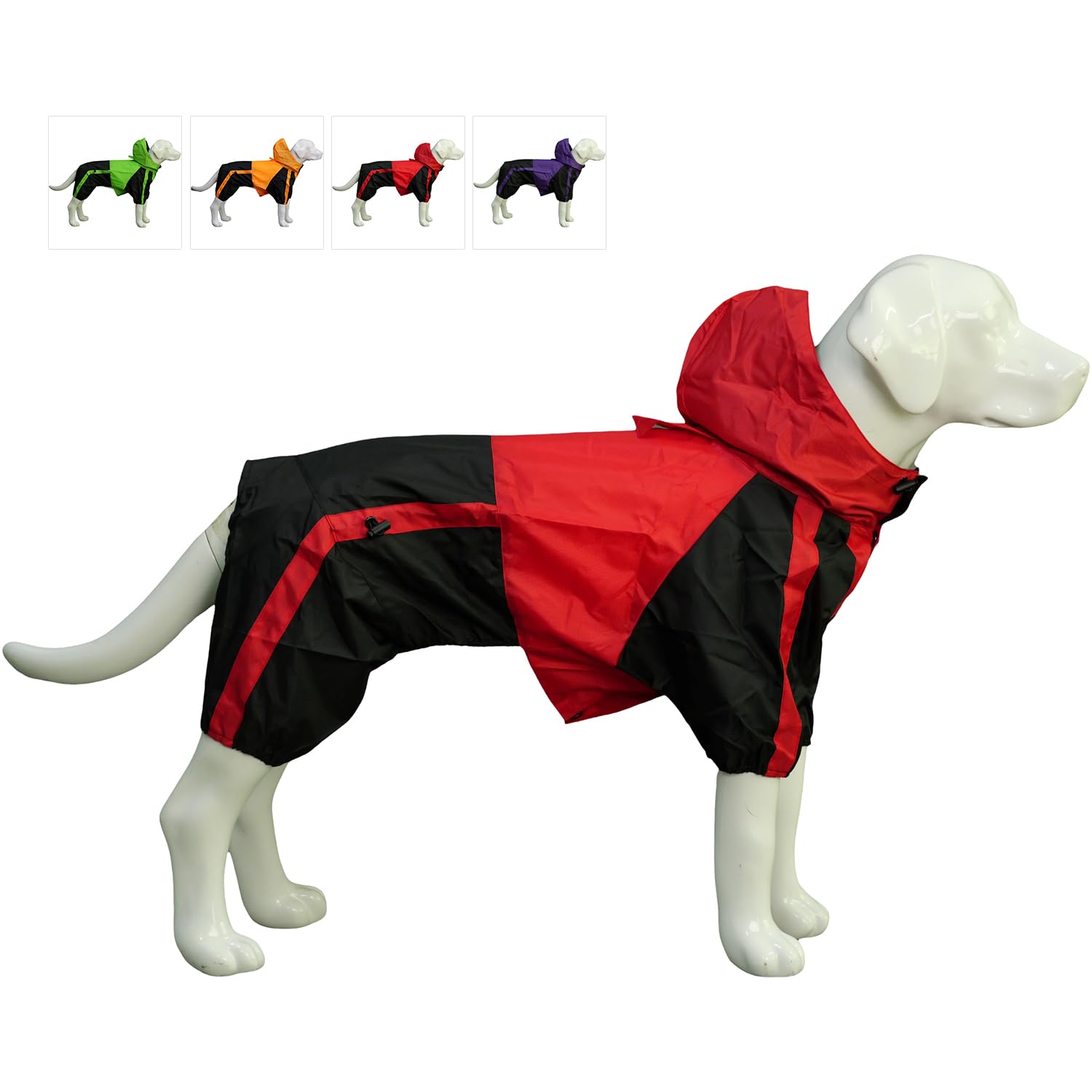 Pet Apparel Large Dog Clothing Raincoat Pet Clothes Rain Coat For Big Large Dogs Red Green Waterproof (L-Xl, Red)
