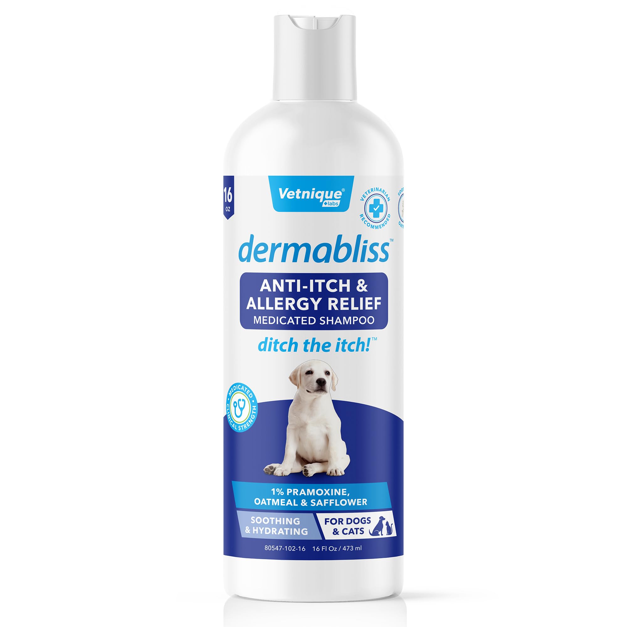 Vetnique Labs Dermabliss Dog Allergy and Itch Relief, Skin and Coat Health Supplements and Grooming Supplies with Omega 3-6-9, B