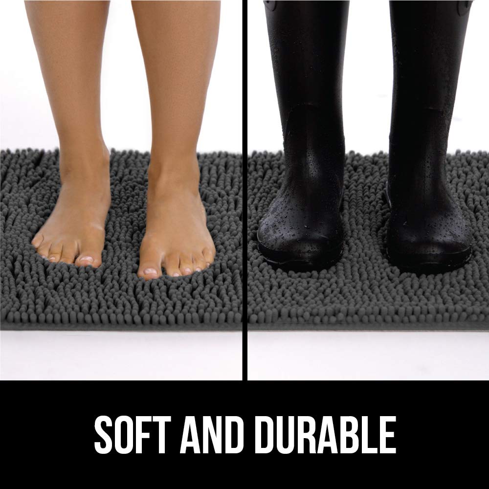 Gorilla Grip Ultra Absorbent Grippy Doormat for Muddy Dog Paws, 36x24 Machine Washable Soak Stopper Rugs Cleaner Floors, Bed Mat