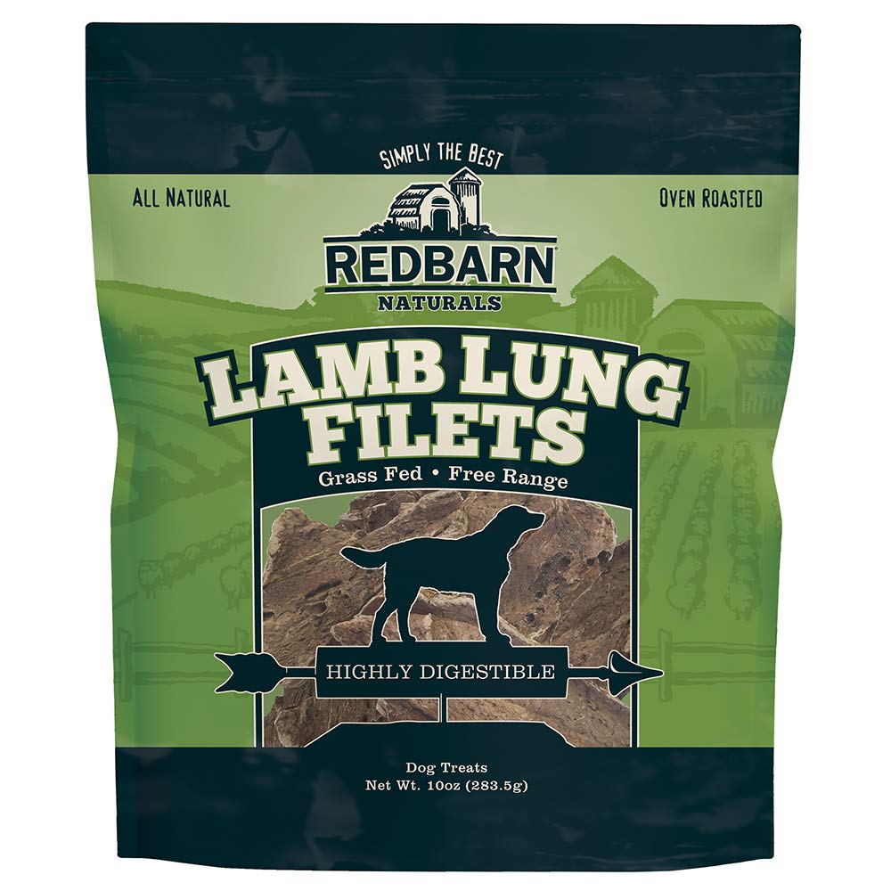 Redbarn Lamb Lung Filets - Oven Roasted Jerky-Style Dog Treats, Flavorful, Tasty & Highly Palatable Chews, Single Ingredient Pro