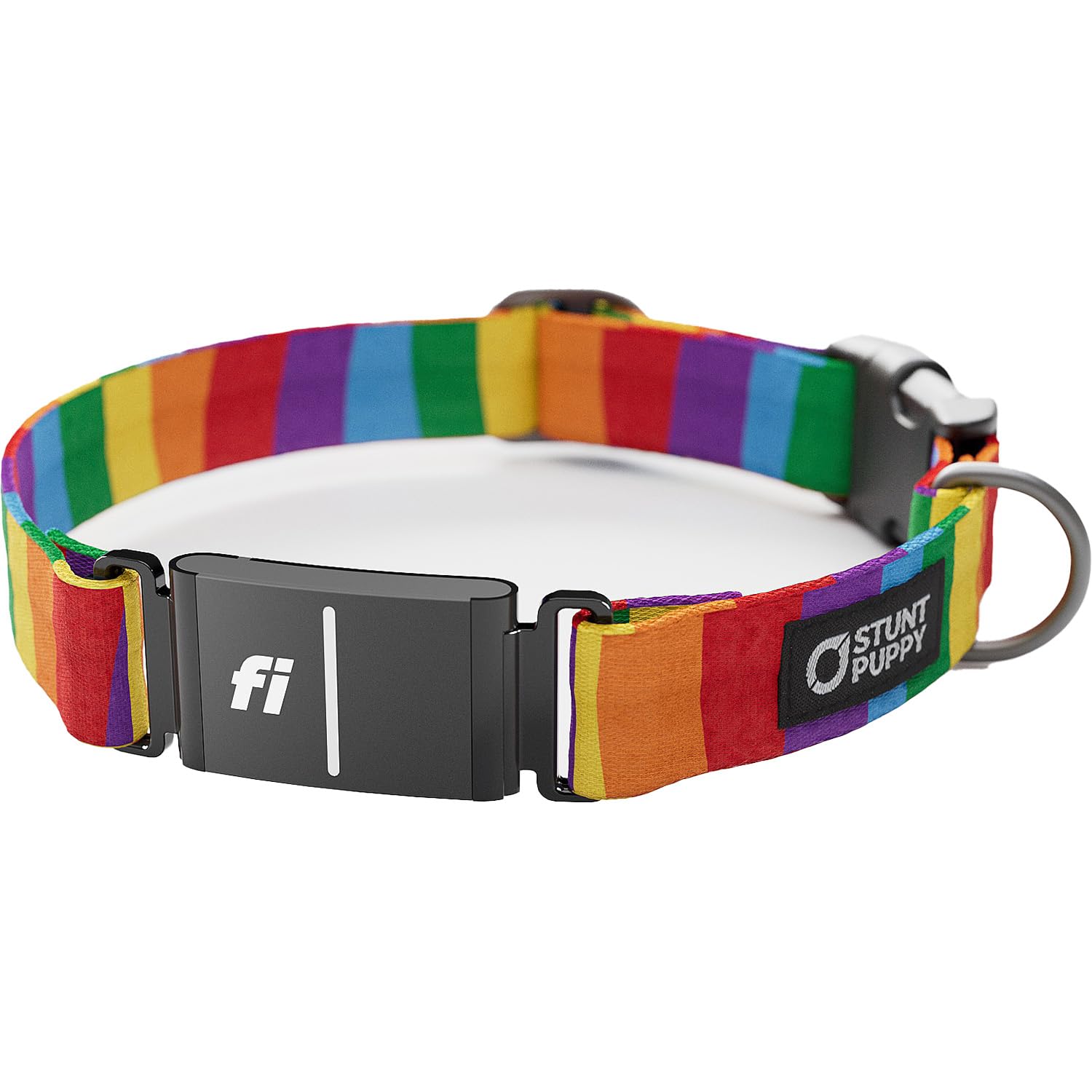 Stunt Puppy Dog Collar, Fi Series 3 Ready, Rainbow, Medium - Compatible With Fi Gps Device (Not Included)