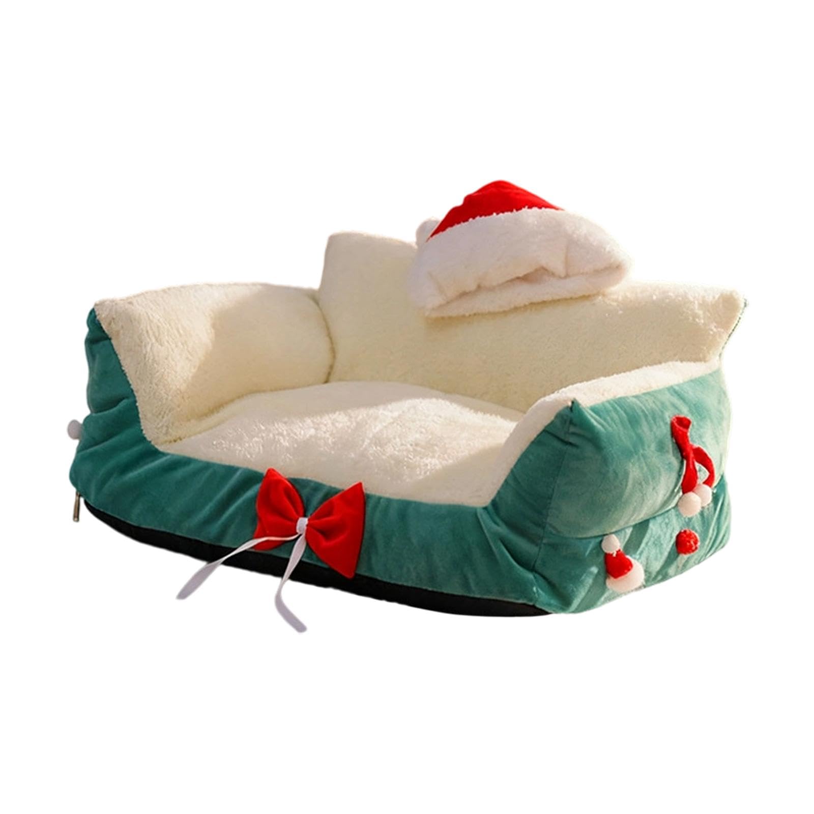 Cat Couch Christmas Gift Warm Removable Cover for Cats and Small Dogs Indoor Green S