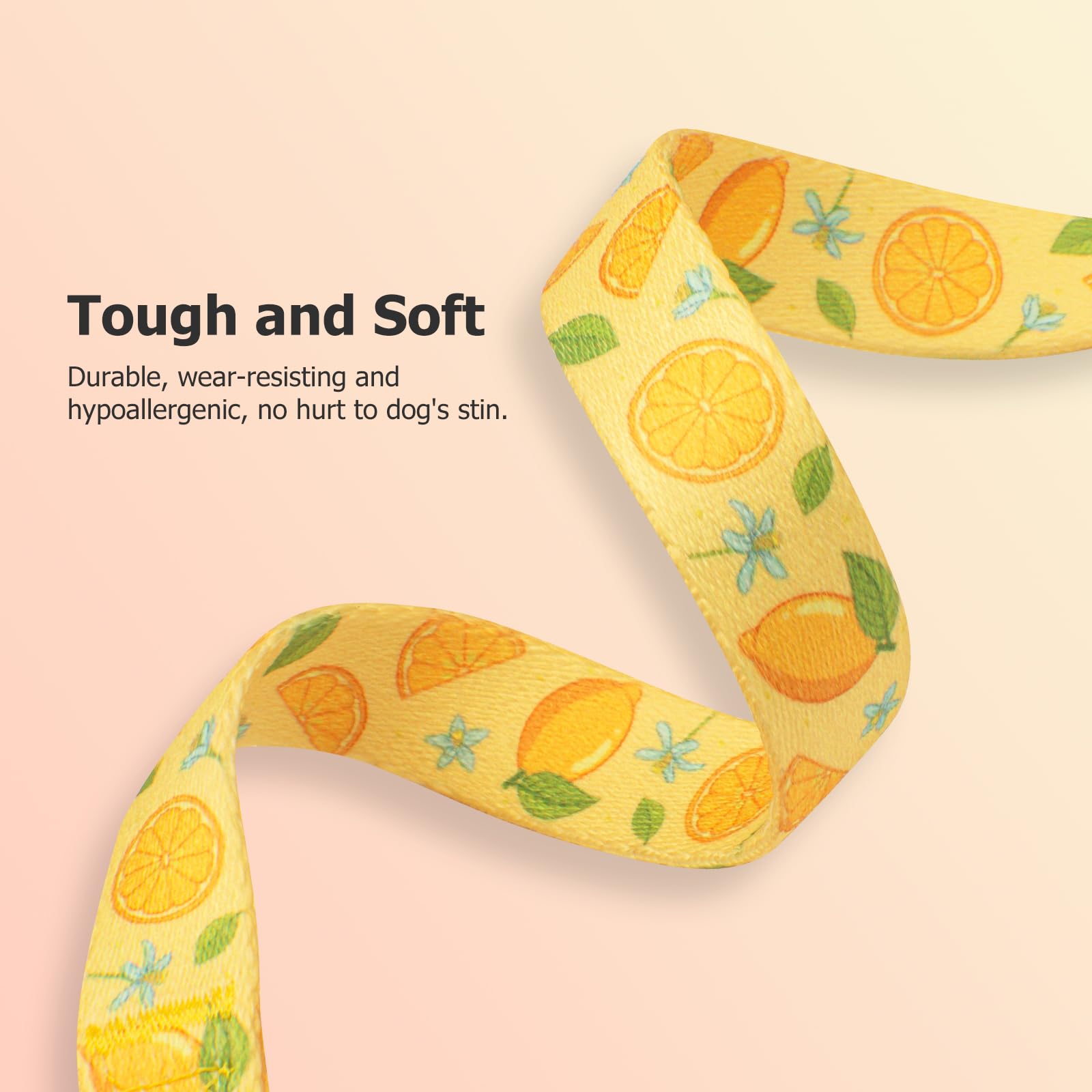 Handmade Dog Collar for Small Medium Large Dogs,Yellow Lemon with Pendant Fall and Winter Fashions Dog Collar,Ideal for Girl Dog