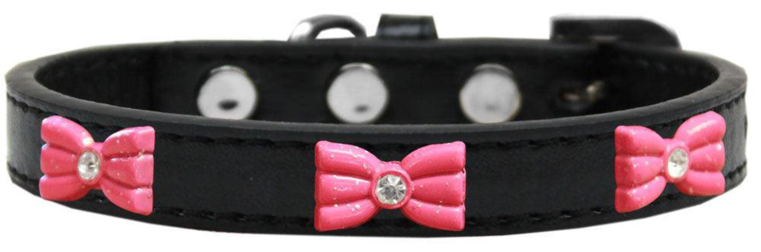 Mirage Pet Products 631-11 LV20 Pink Glitter Bow Widget Dog Collar Lavender, Size 20