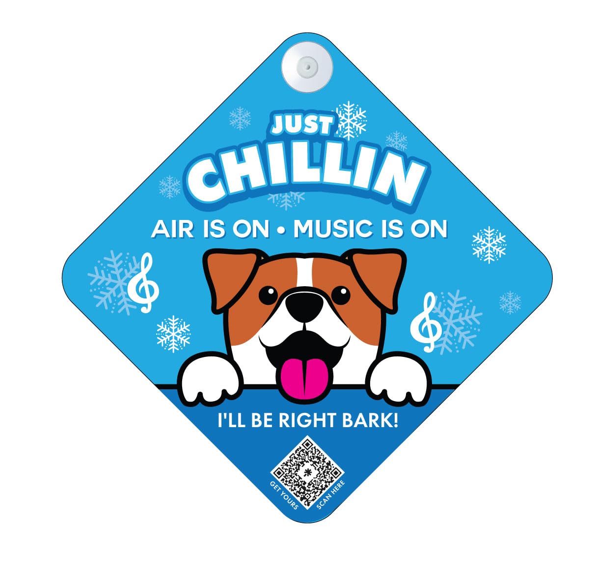 Stay Safe With 'Just Chillin' Car Sign - Visible Pet Safety Alert For Responsible Dog Owners - A Must Have Auto Accessory For Do