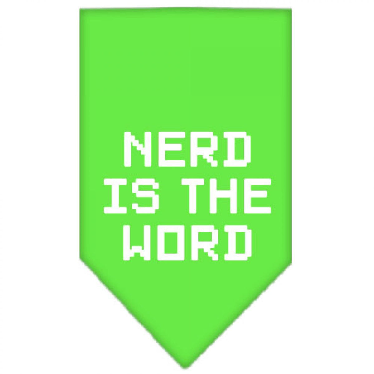 Pet and Dog Bandana Screen Printed, &quot;Nerd Is The Word&quot; Lime Green Small