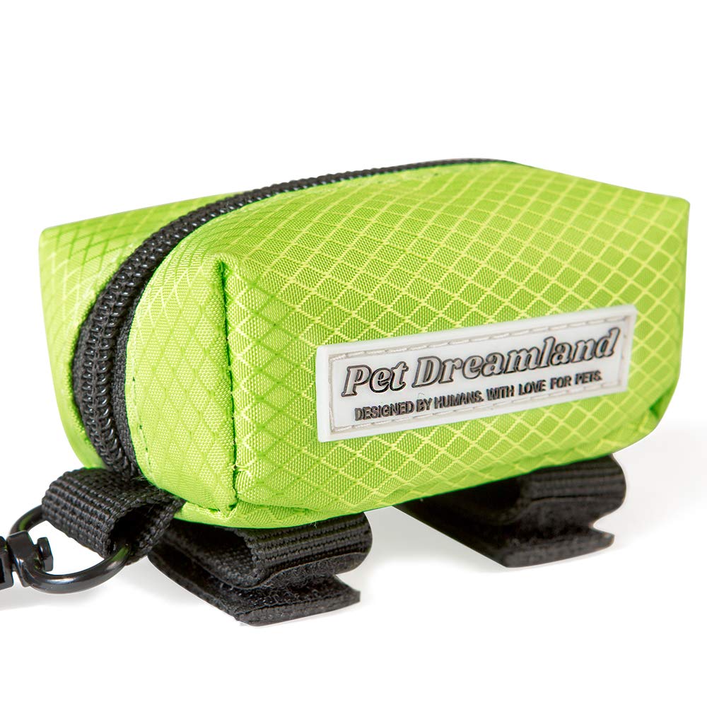 Pet Dreamland Dog Waste Bag Dispenser - Poop Bag Dispenser For Leash - Includes One Free Roll Of Doggie Poop Bags - Zippered Pou