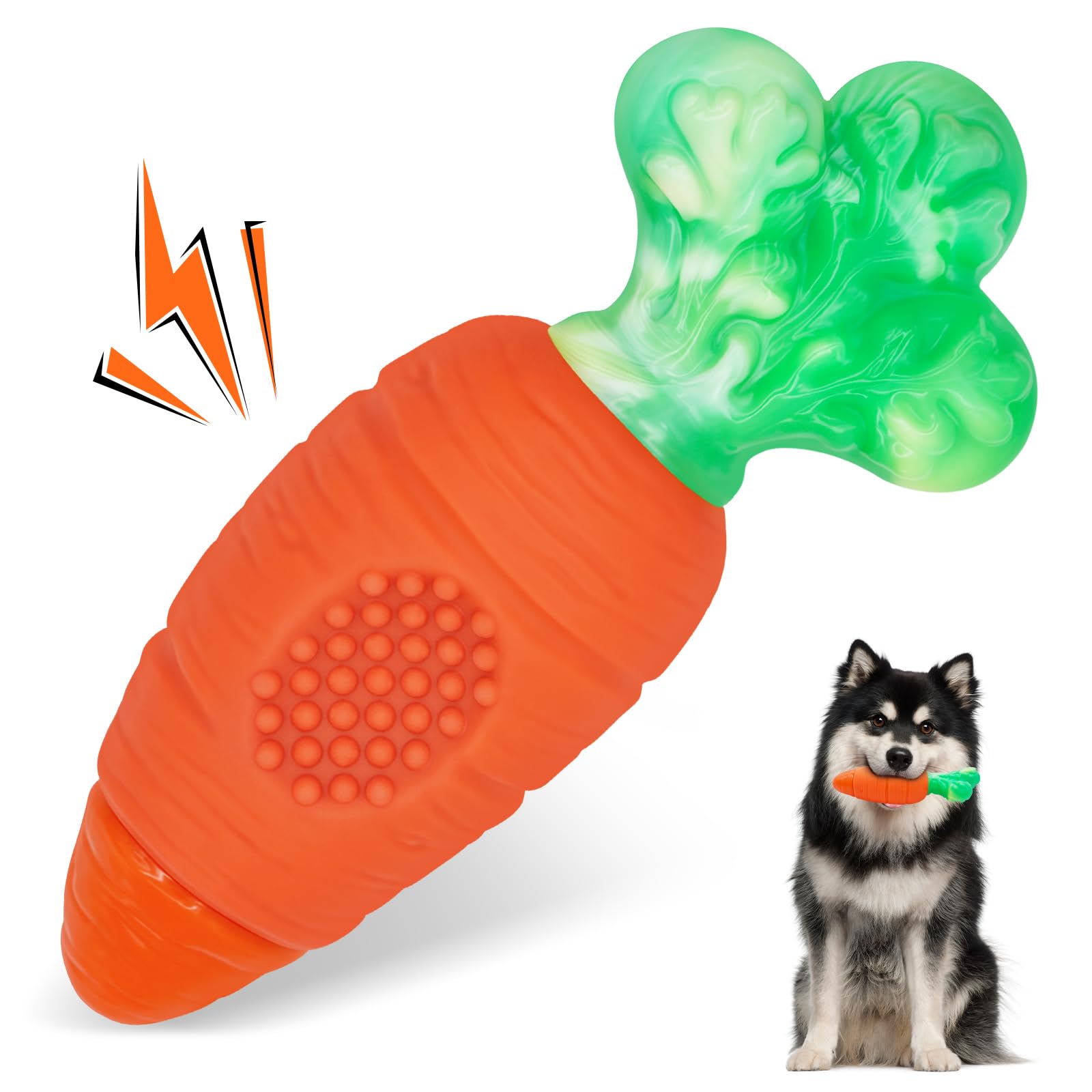 BoYoYo Indestructible Dog Toy for Aggressive Chewers with Squeaky, Dog Chew Toys for Large, Medium and Small Breeds to Keep Them