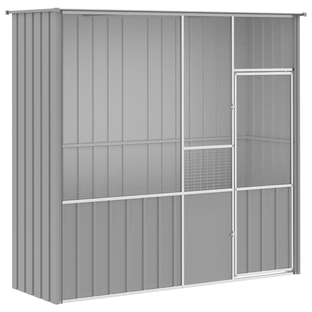 vidaXL Galvanized Steel Bird Cage - Spacious and Sturdy with Welded Fence, Suitable for Various Small Animals, Gray, 84.6x30.7x78.7-Like New Condition