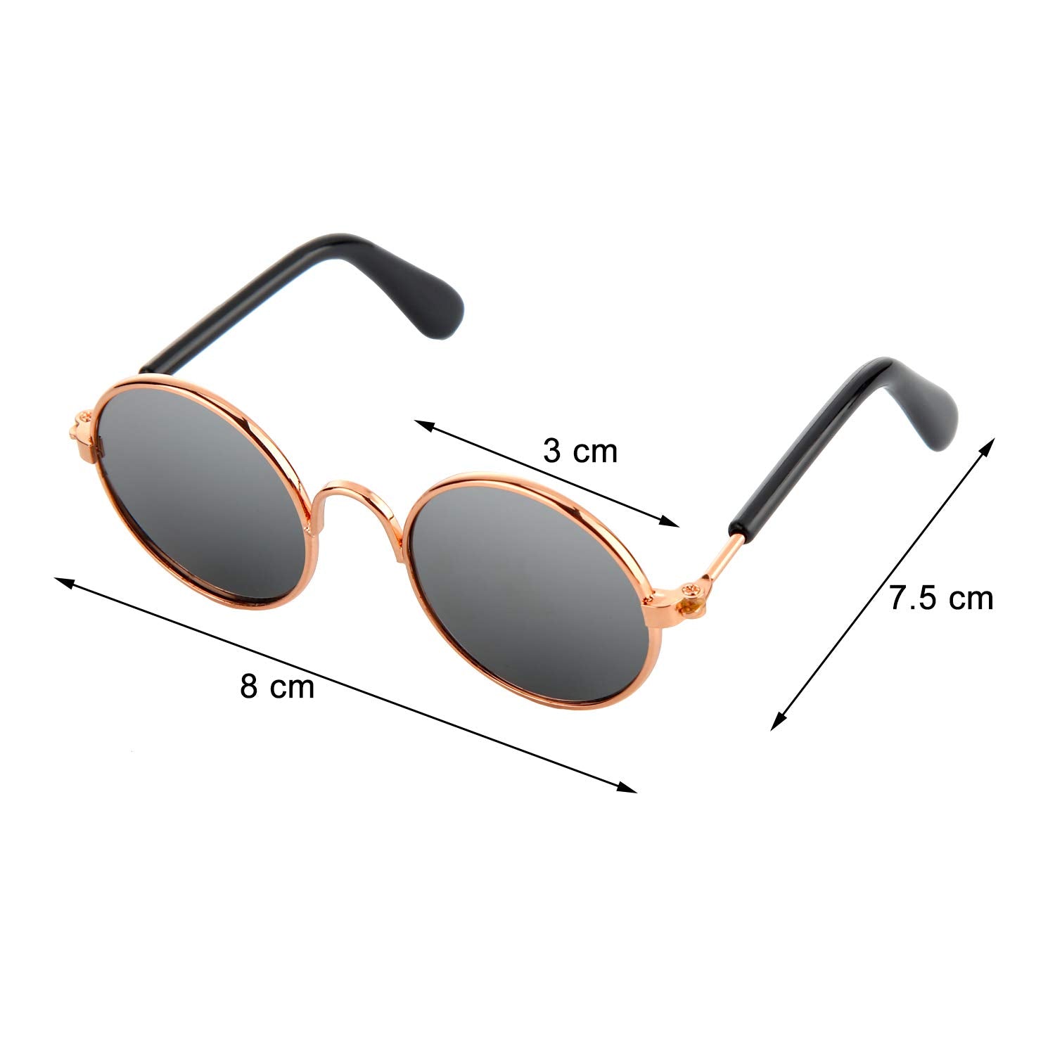 10 Pieces Cat Dog Sunglasses Funny Pet Glasses Round Metal Small Classic Retro Sunglasses Pet Hippie Cute Dog Cat Cosplay Party